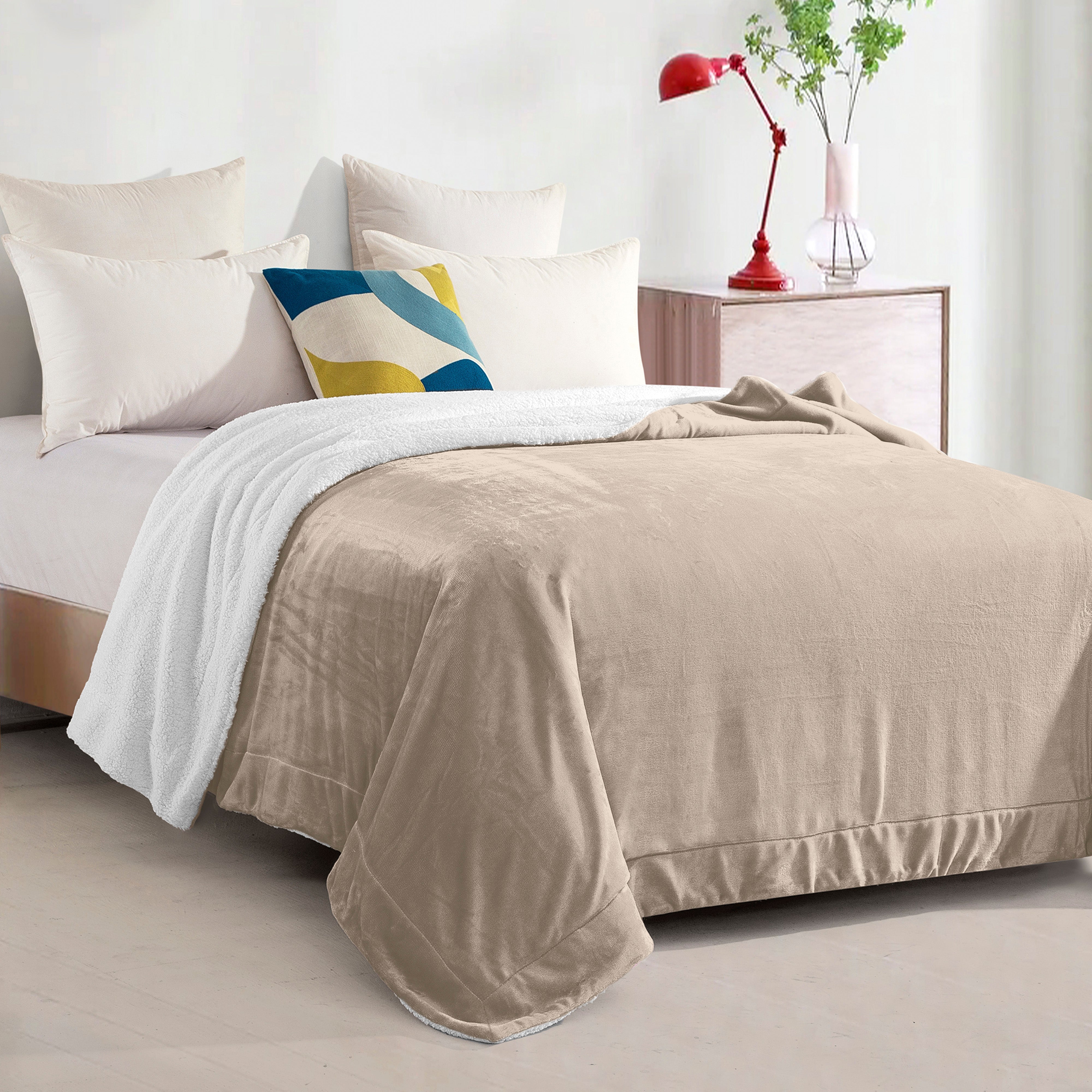 Everlaneas Reversible Sherpa Throw Blanket - Sherpa Back Throw Blanket