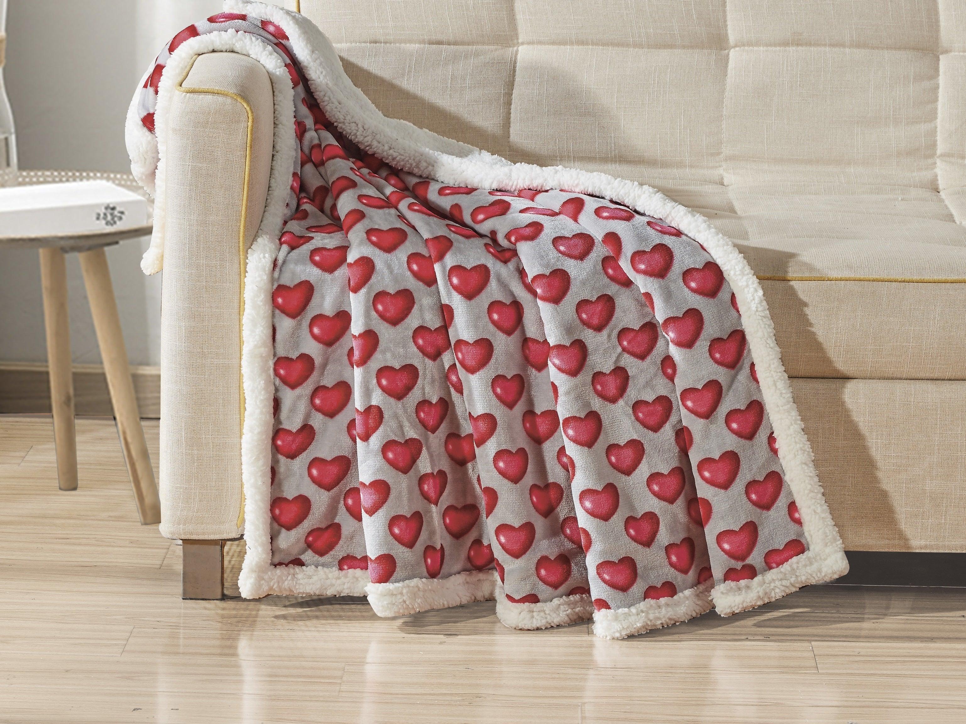Everlaneas 50" x 60" Valentine Inspired Sherpa Back Throw