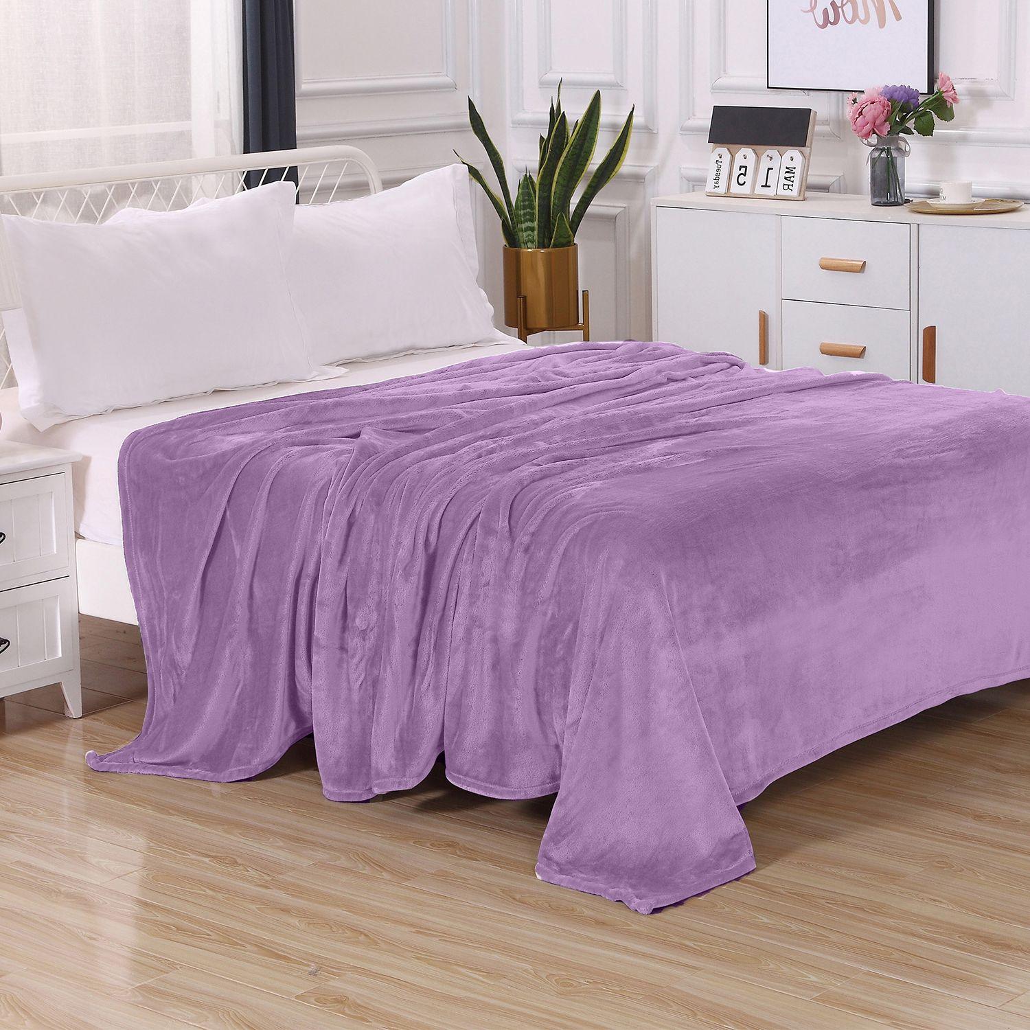 Everlaneas Velvet Plush Fleece Blanket Solid Color Design - Velour Blanket