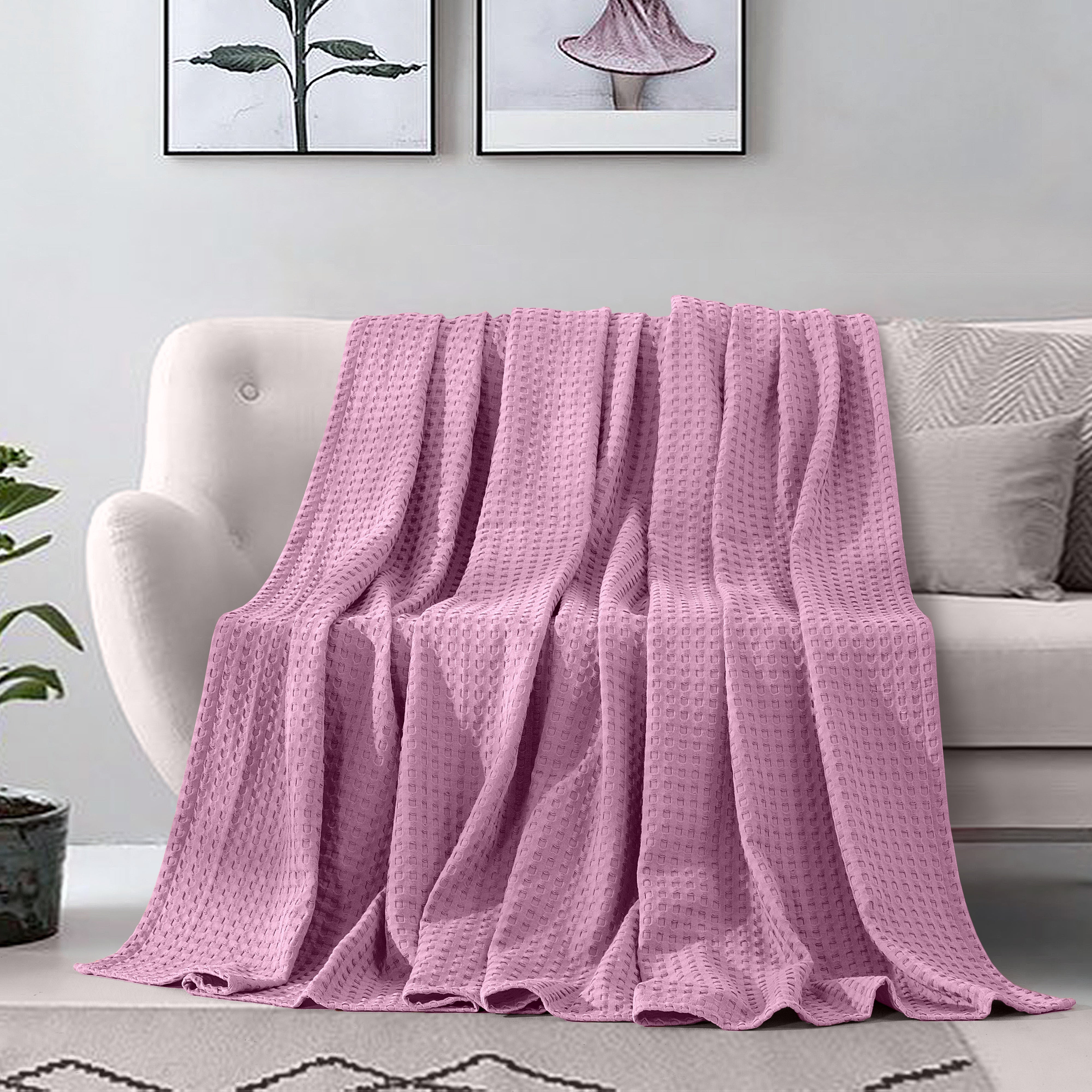 Everlaneas Cotton Waffle Blanket