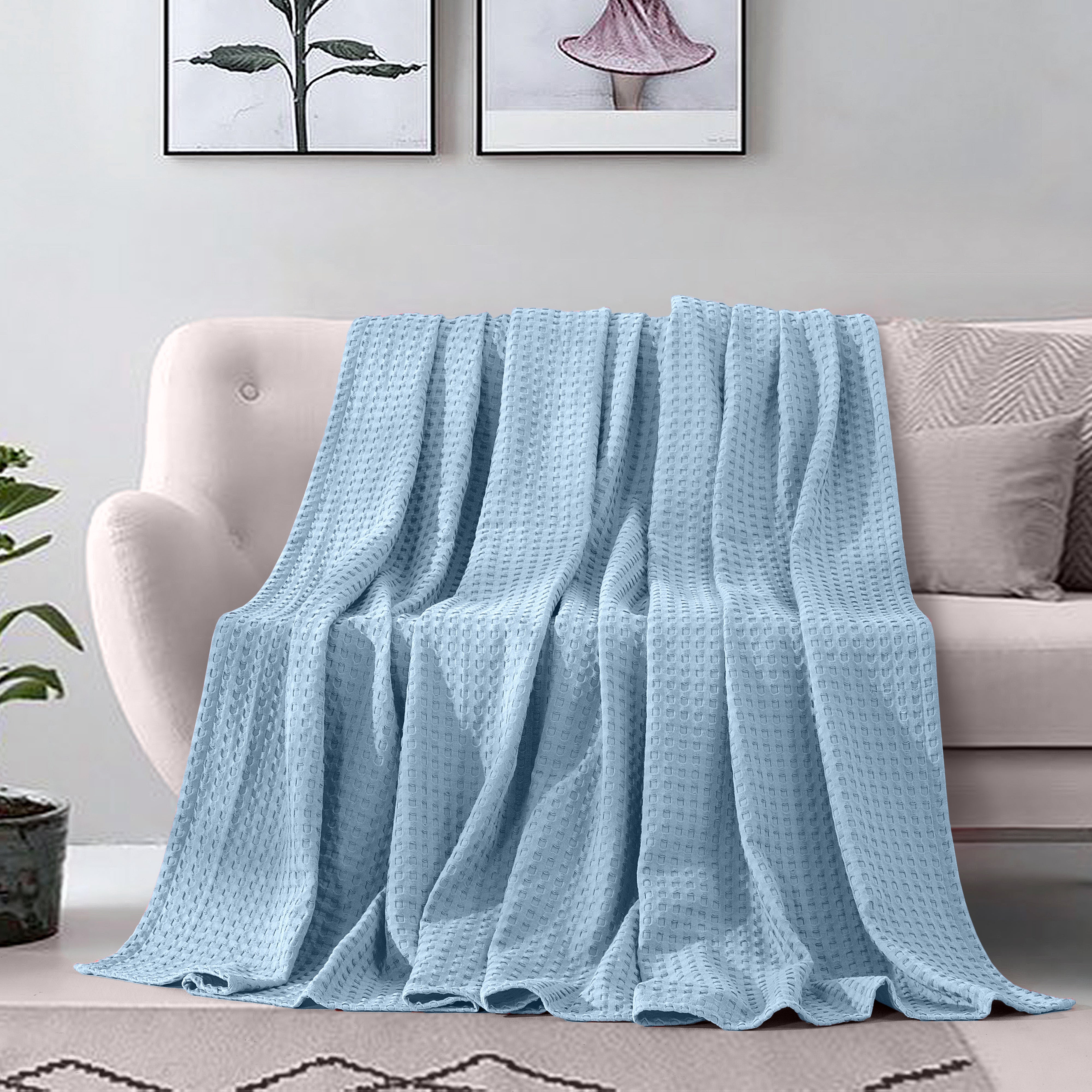 Everlaneas Cotton Waffle Blanket