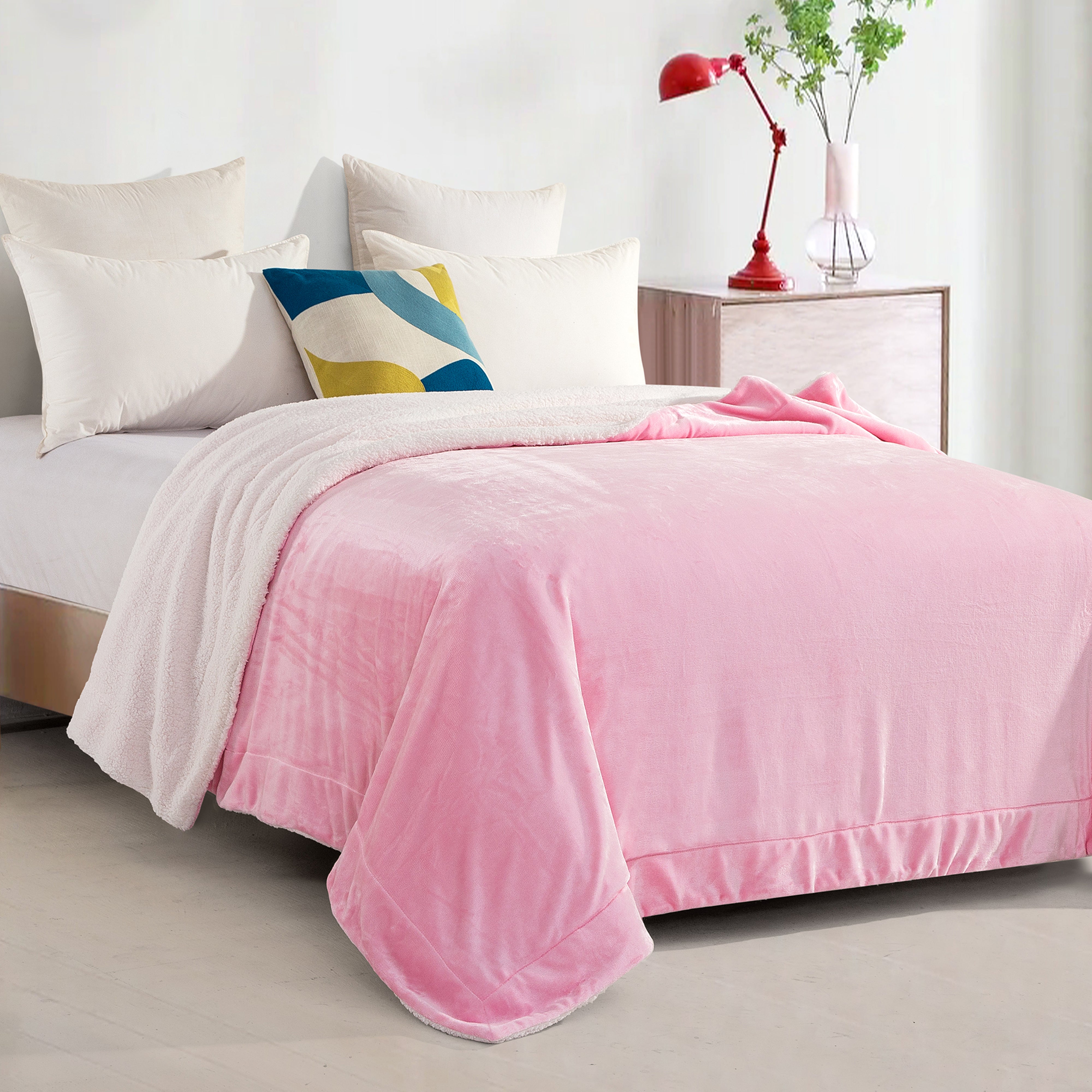 Everlaneas Reversible Sherpa Throw Blanket - Sherpa Back Throw Blanket