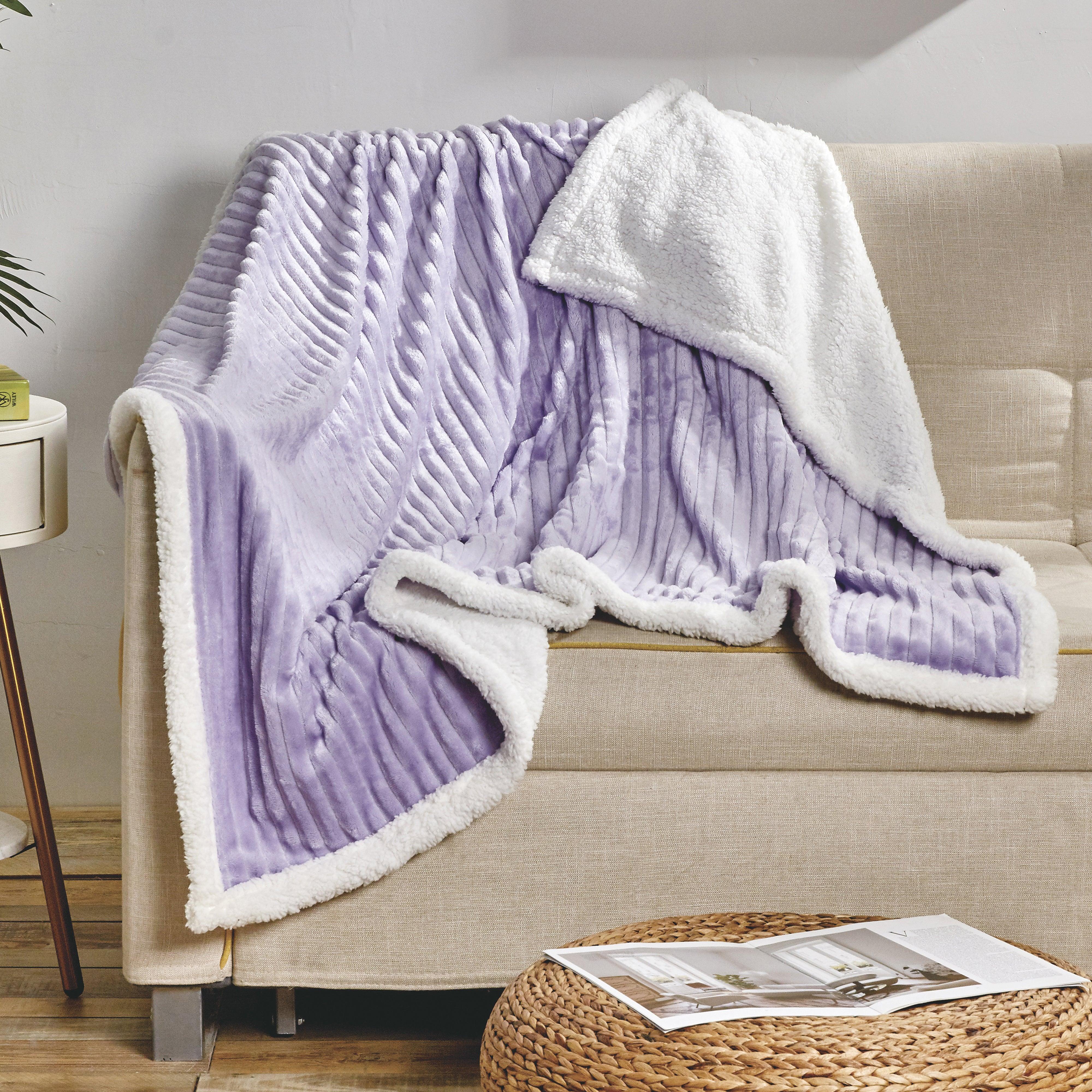 Everlaneas Corduroy Design Luxury Sherpa Blanket