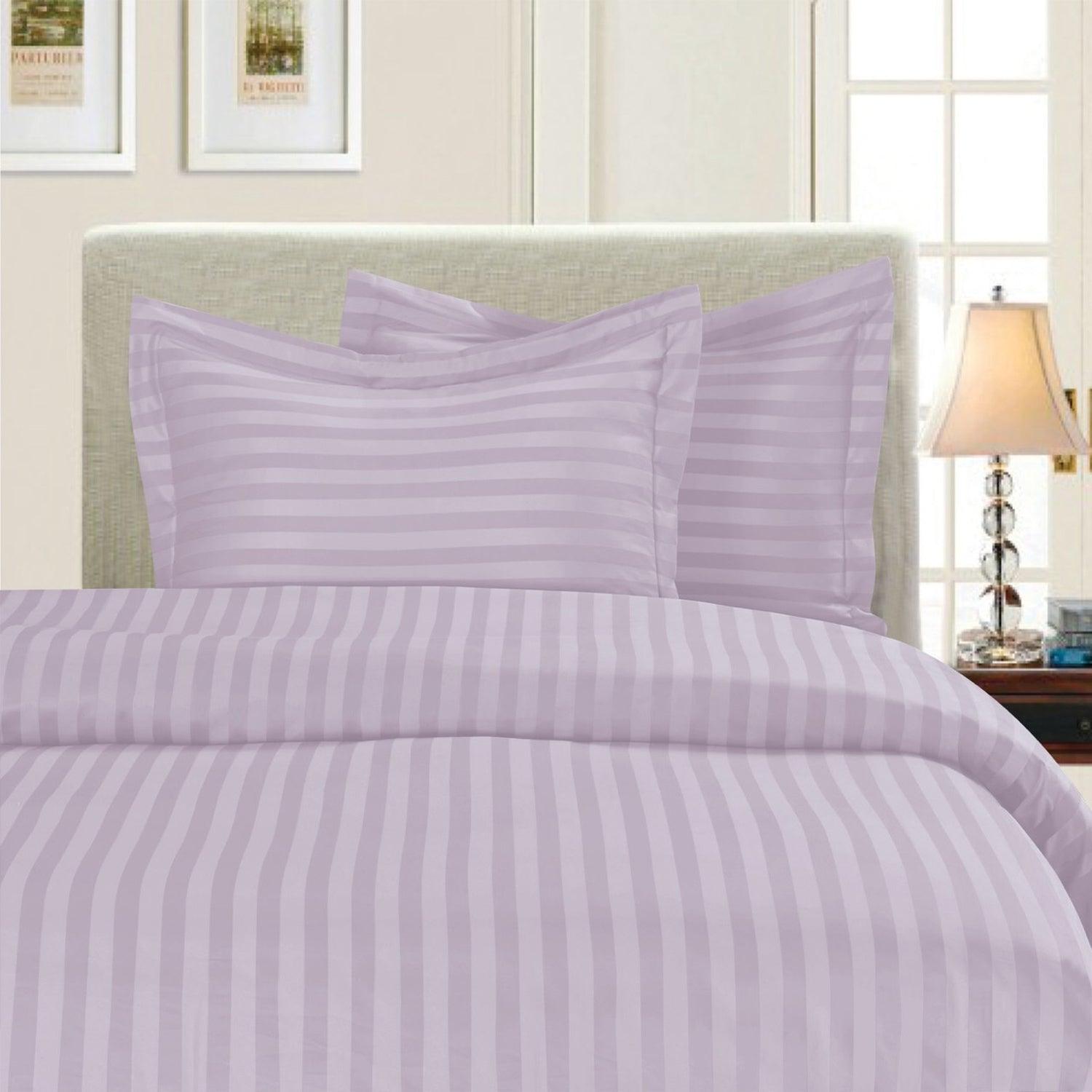 Everlaneas 3-Piece Stripe Duvet Cover Set - Dobby Stripe Printed Pattern