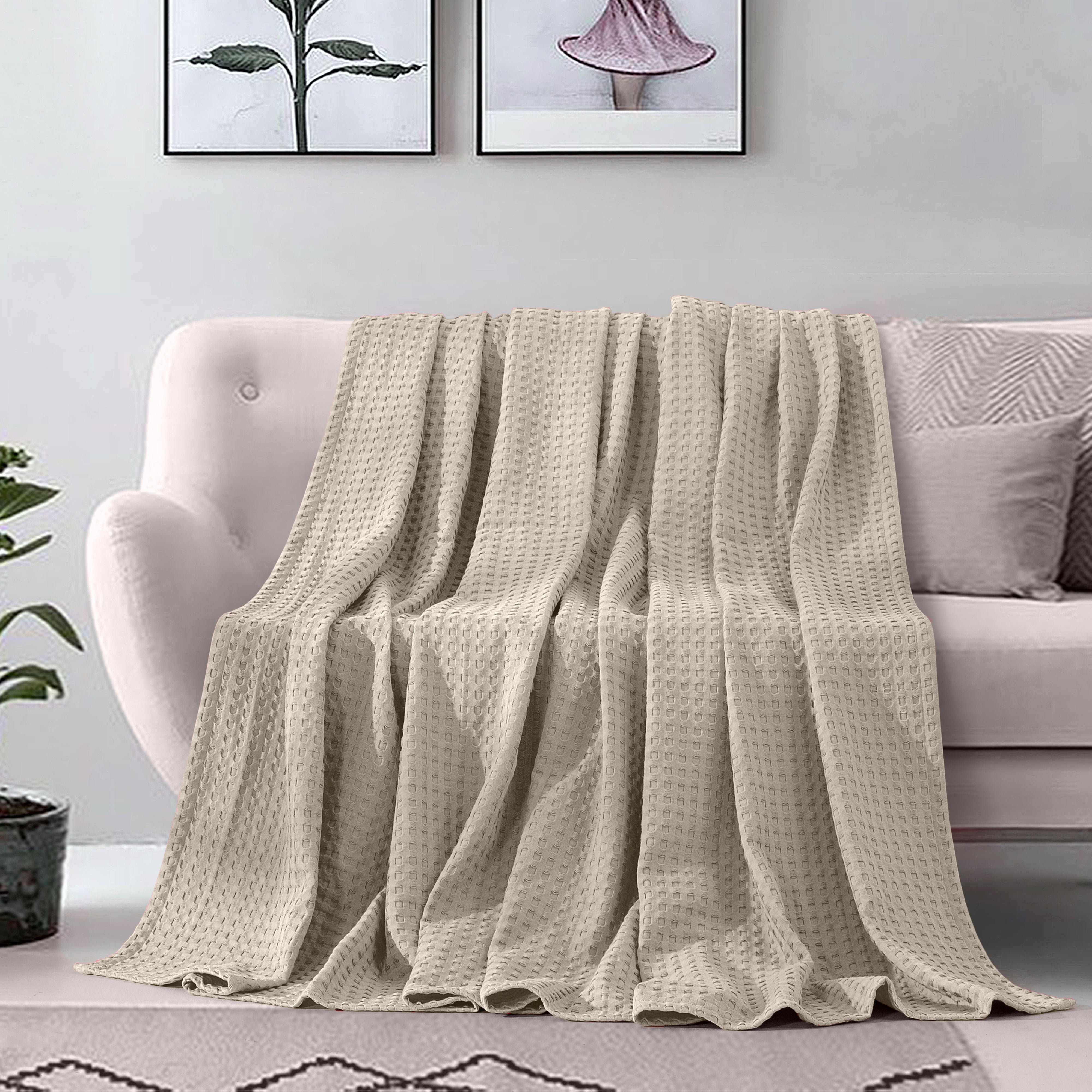 Everlaneas Cotton Waffle Blanket