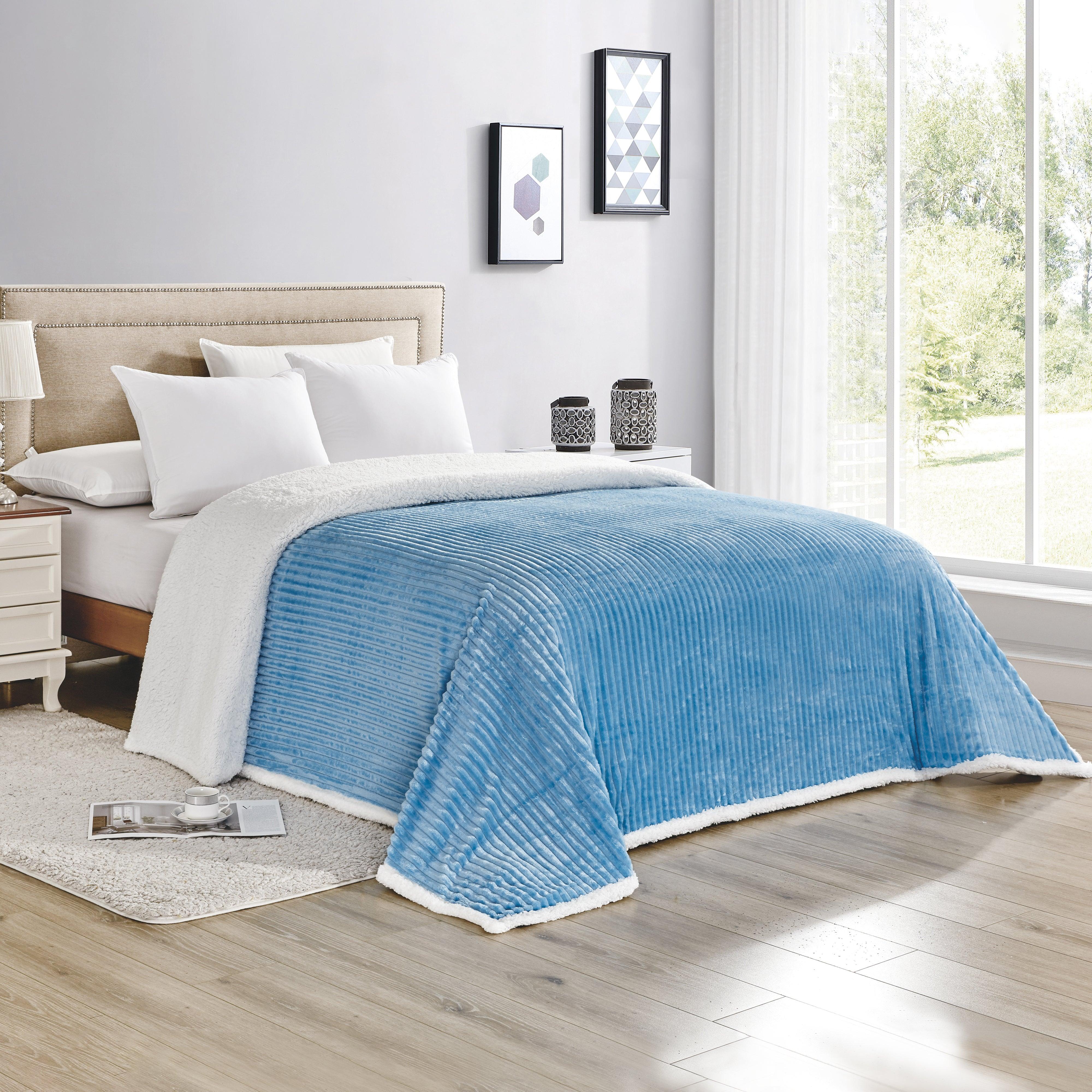 Everlaneas Corduroy Design Luxury Sherpa Blanket