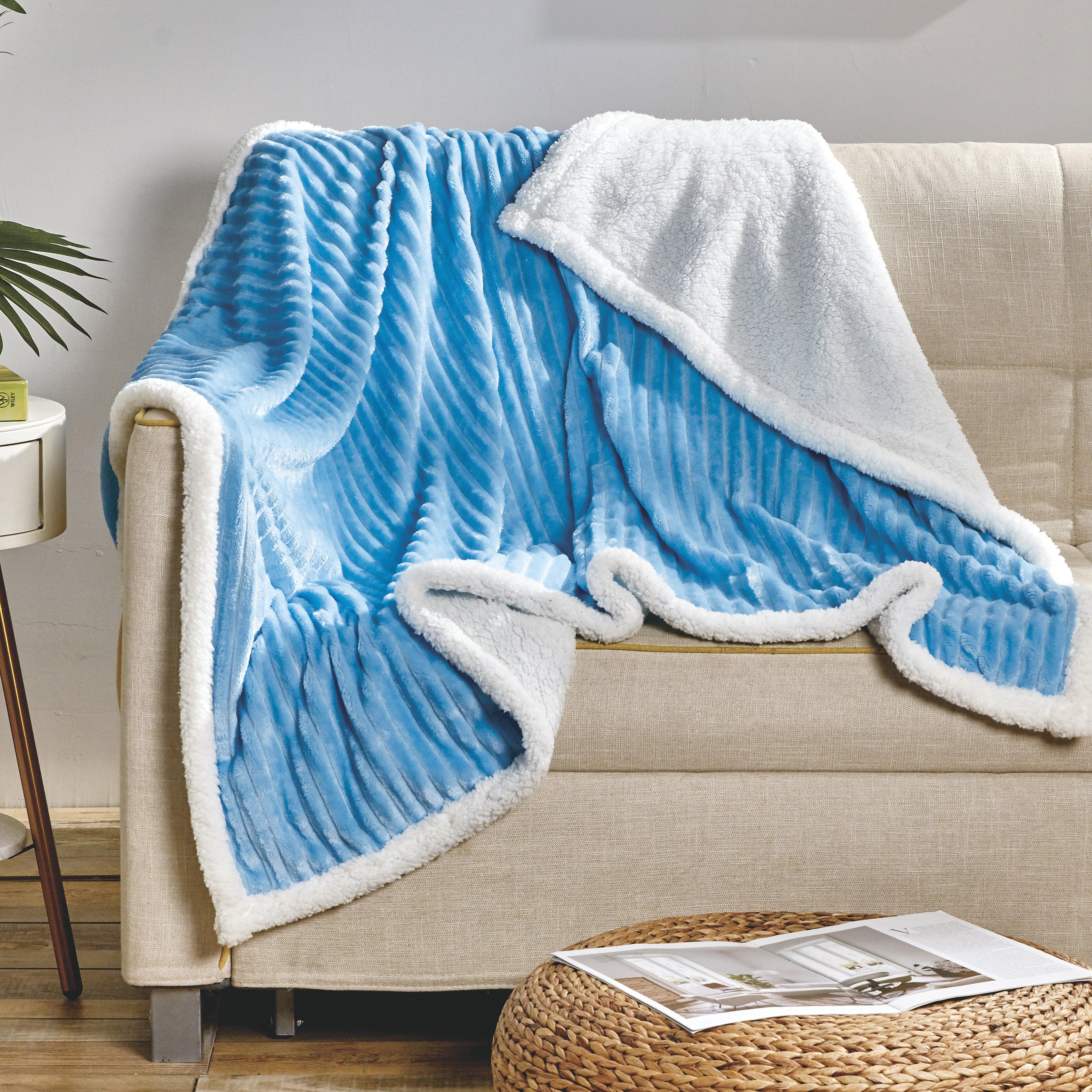 Everlaneas Corduroy Design Luxury Sherpa Blanket