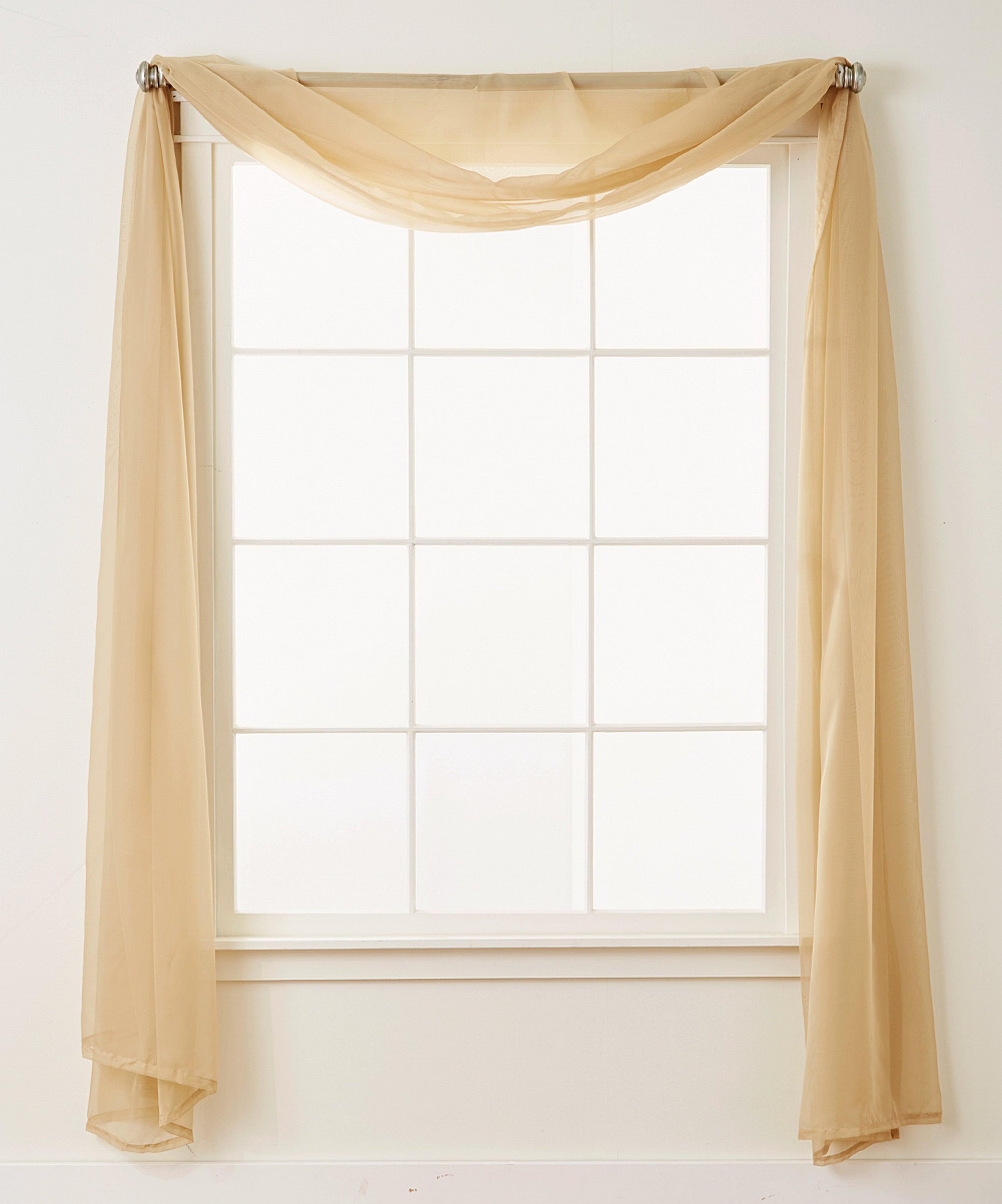 Everlaneas 1 Panel - Scarf Solid Sheer Curtain Panel - Rod Pocket - 60" Width X 216" Length