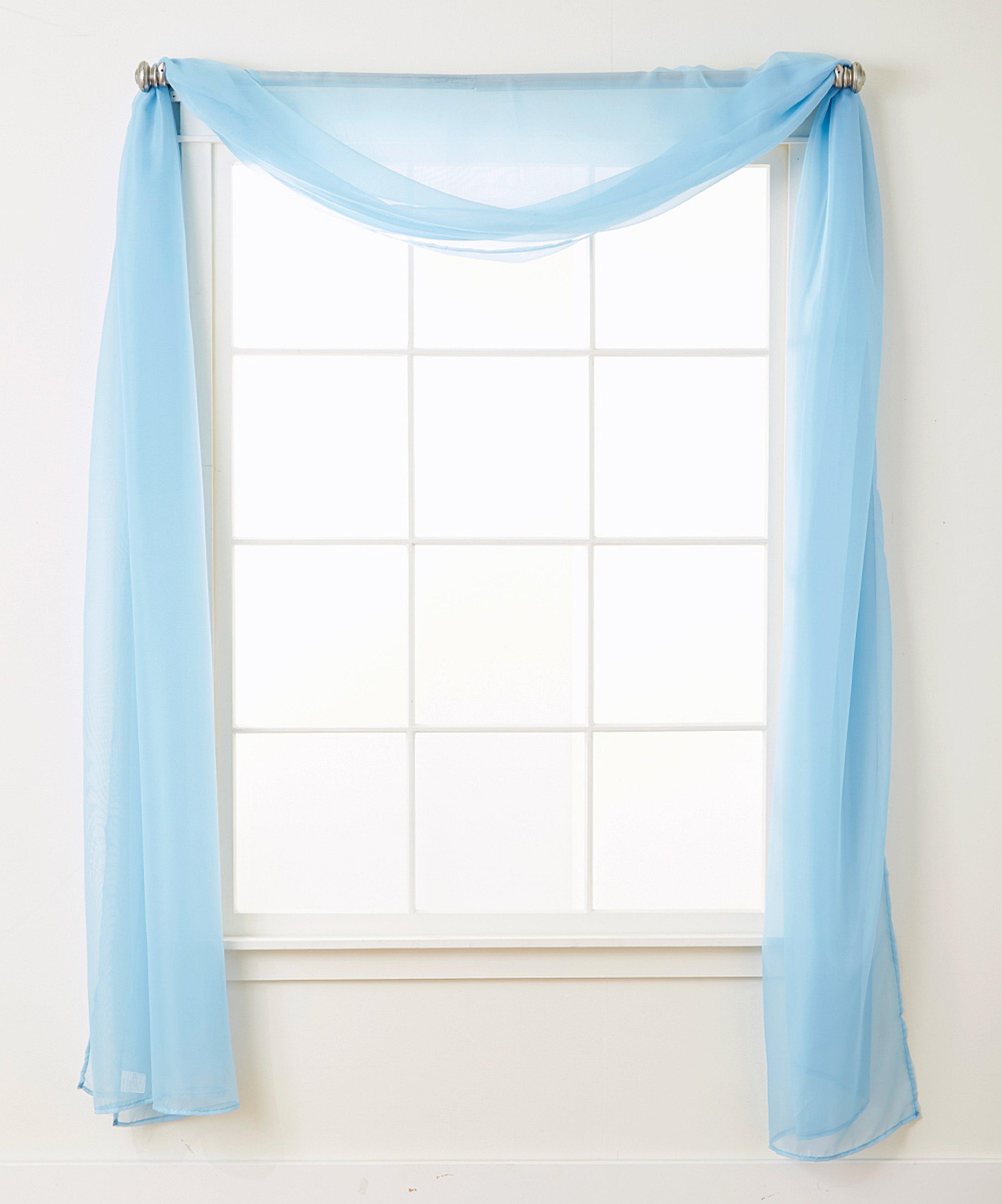 Everlaneas 1 Panel - Scarf Solid Sheer Curtain Panel - Rod Pocket - 60" Width X 216" Length
