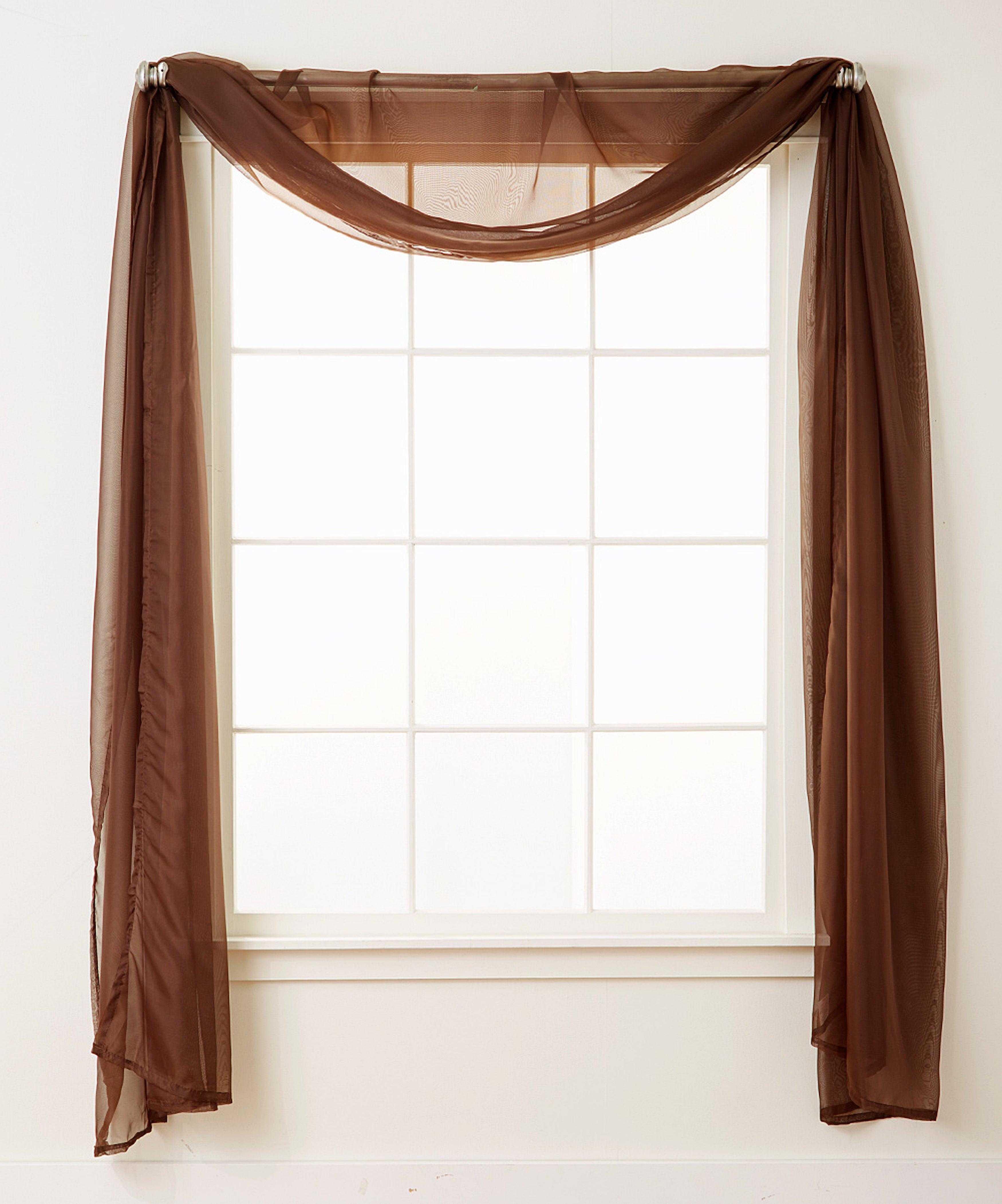 Everlaneas 1 Panel - Scarf Solid Sheer Curtain Panel - Rod Pocket - 60" Width X 216" Length