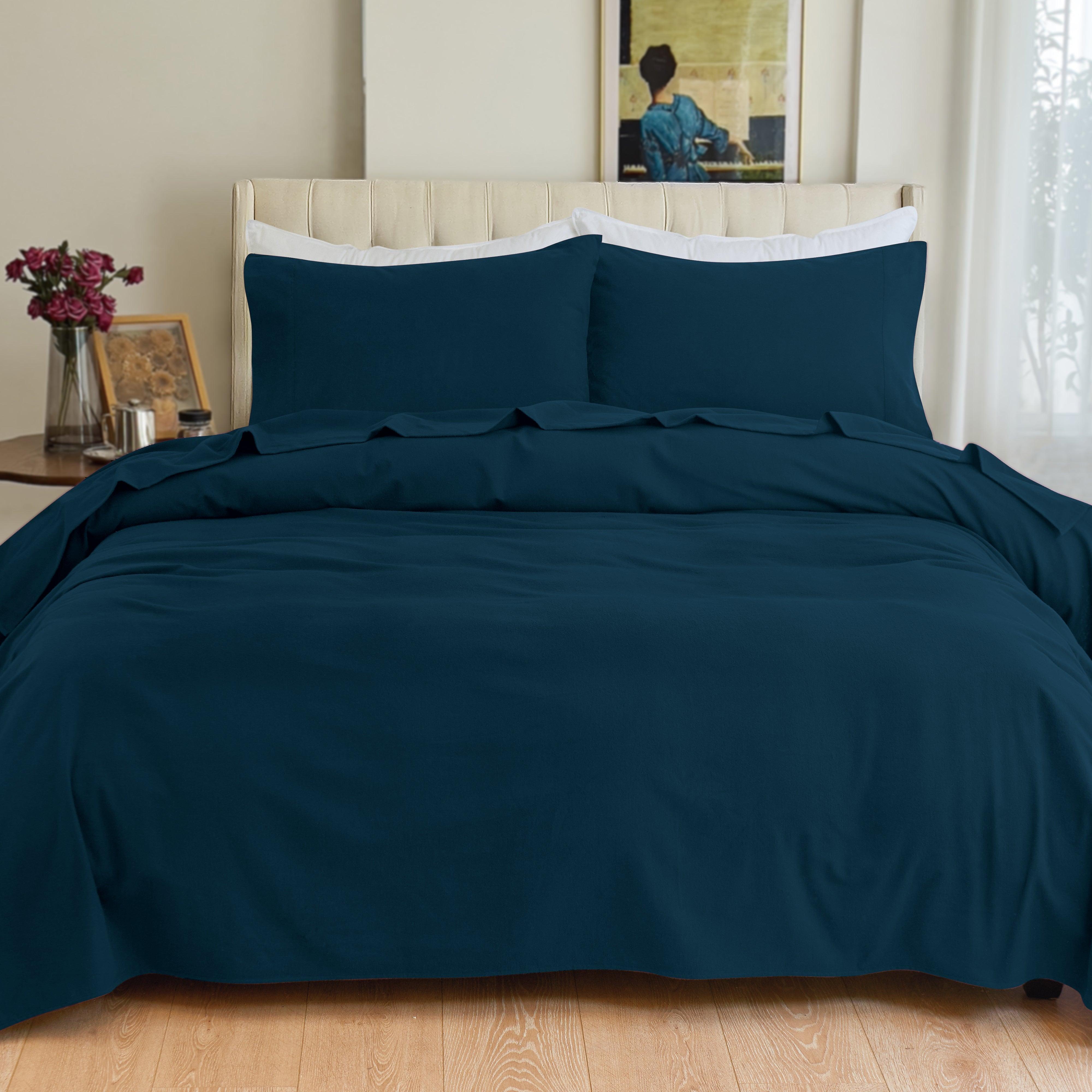 Everlaneas 4-Piece Cotton Flannel Sheet Set - 100% Turkish Cotton