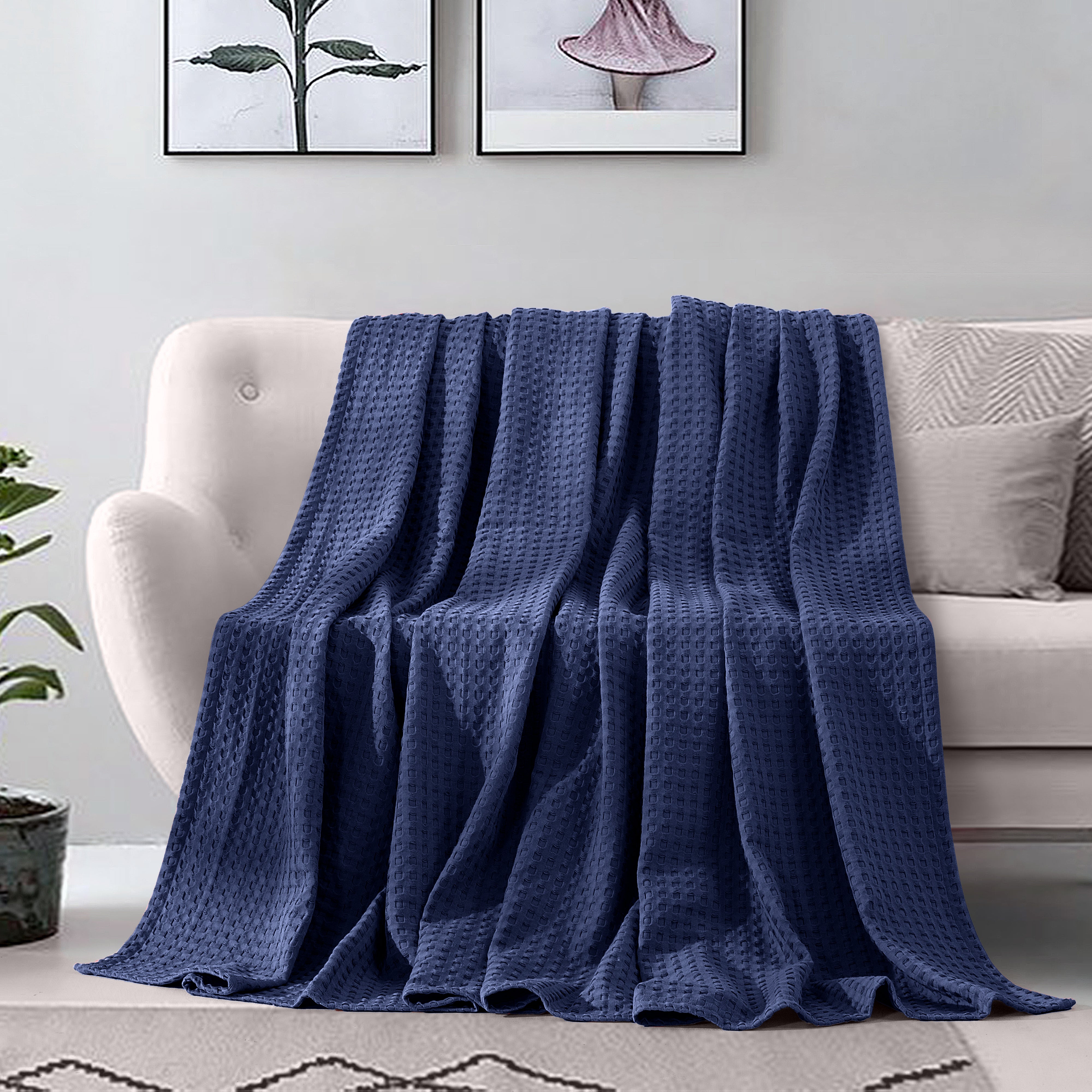 Everlaneas Cotton Waffle Blanket