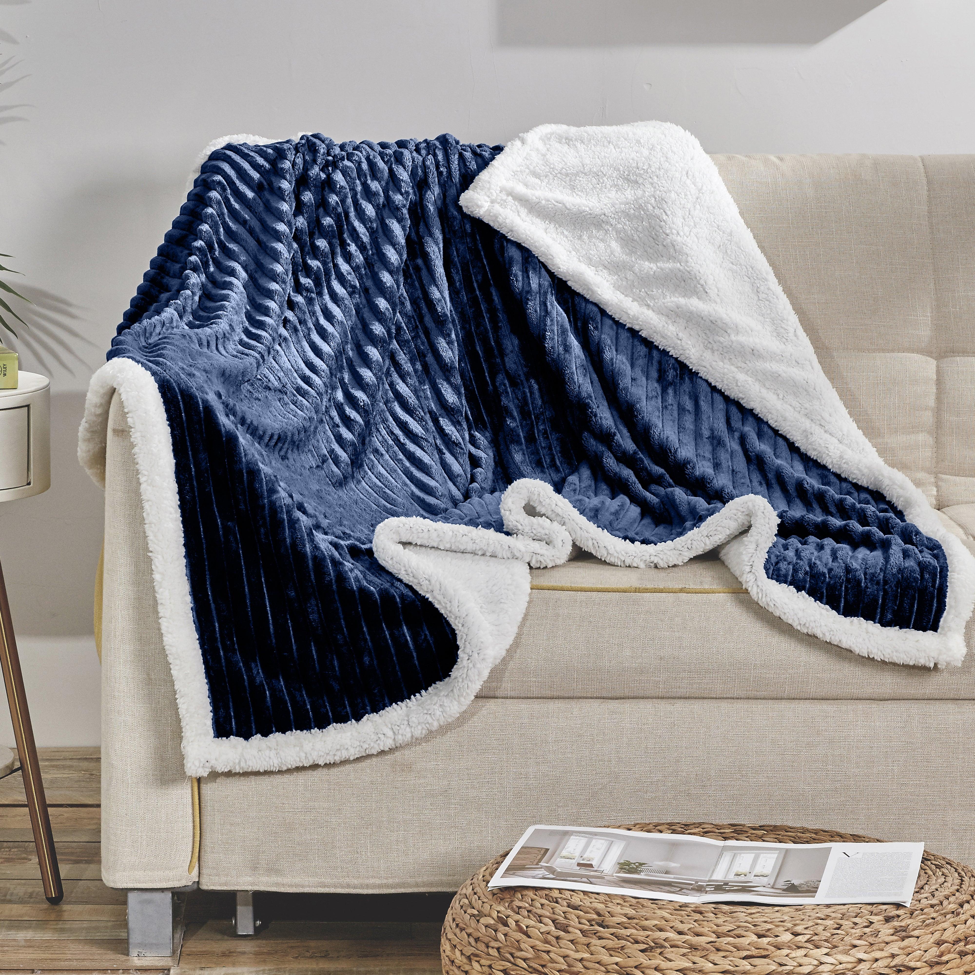 Everlaneas Corduroy Design Luxury Sherpa Blanket
