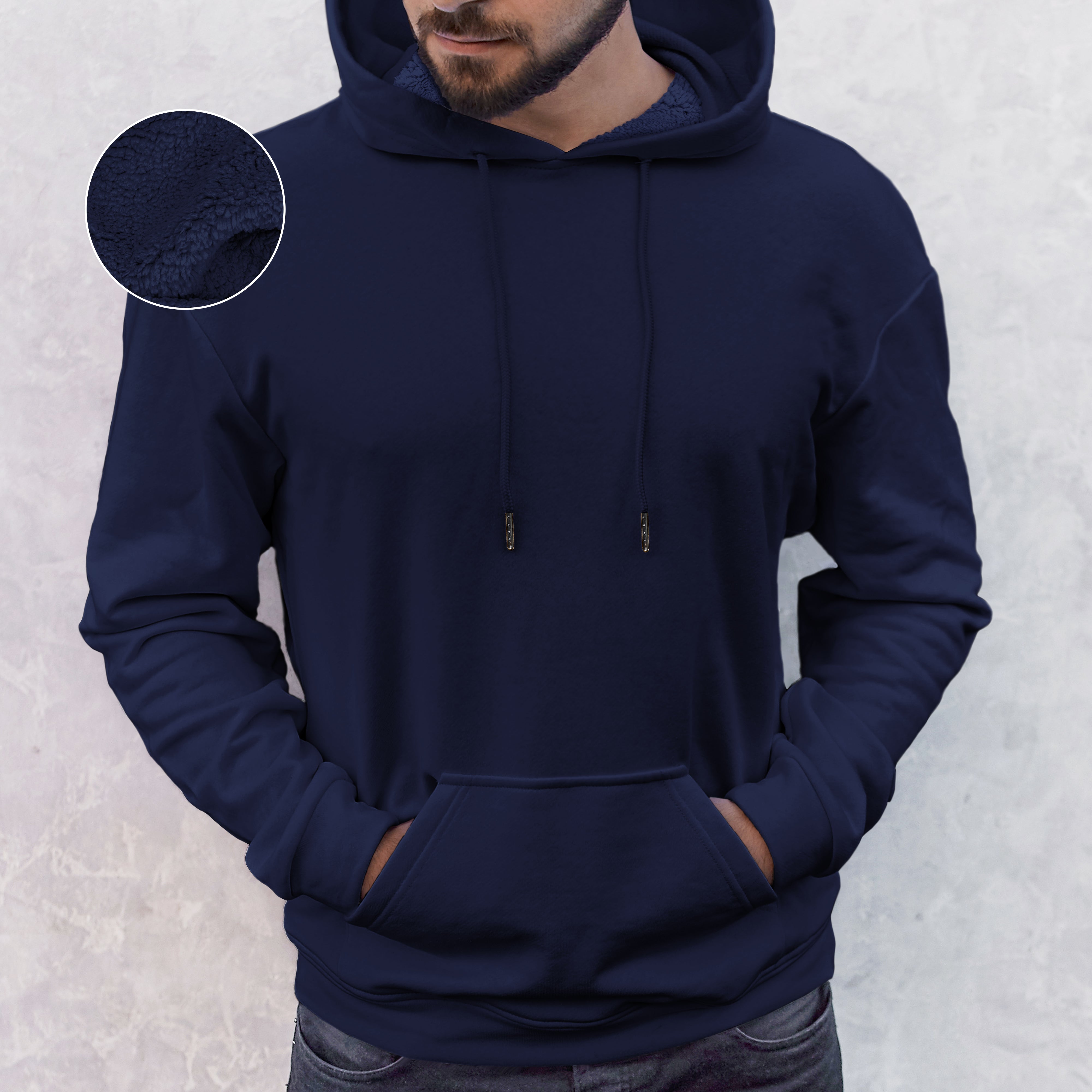 Everlaneas Men Casual Sherpa-Lined Cotton Hoodie
