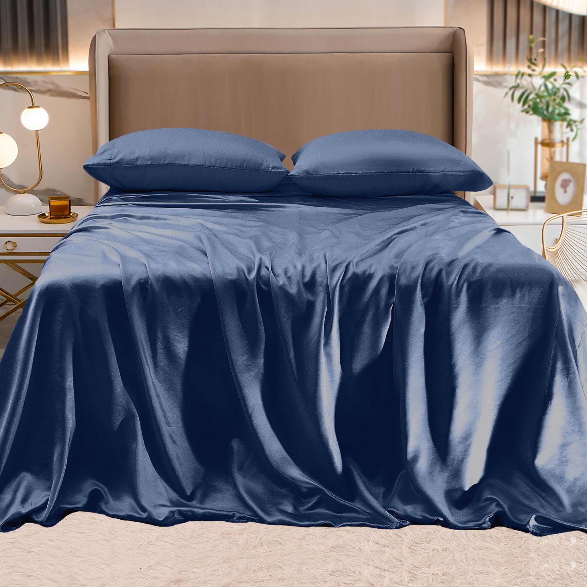Everlaneas Fine 4-Piece Silky Satin Sheet Set, Moody Shades