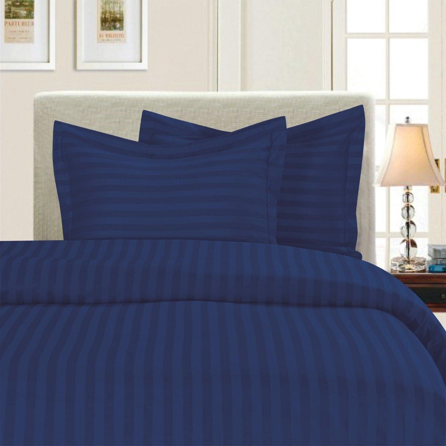 Everlaneas 3-Piece Stripe Duvet Cover Set - Dobby Stripe Printed Pattern
