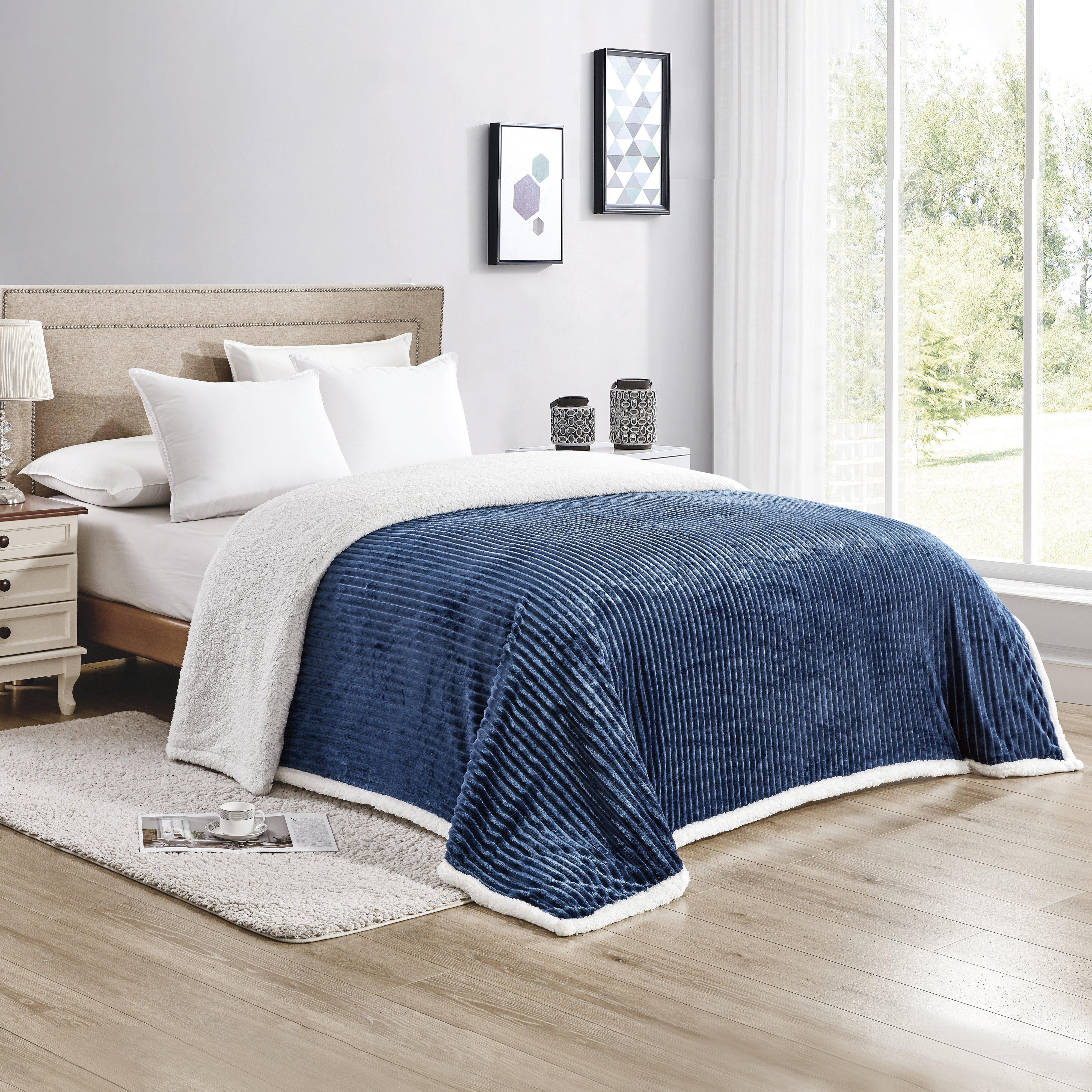 Everlaneas Corduroy Design Luxury Sherpa Blanket