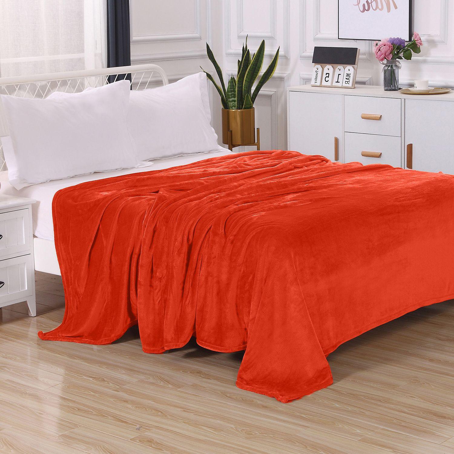 Everlaneas Velvet Plush Fleece Blanket Solid Color Design - Velour Blanket