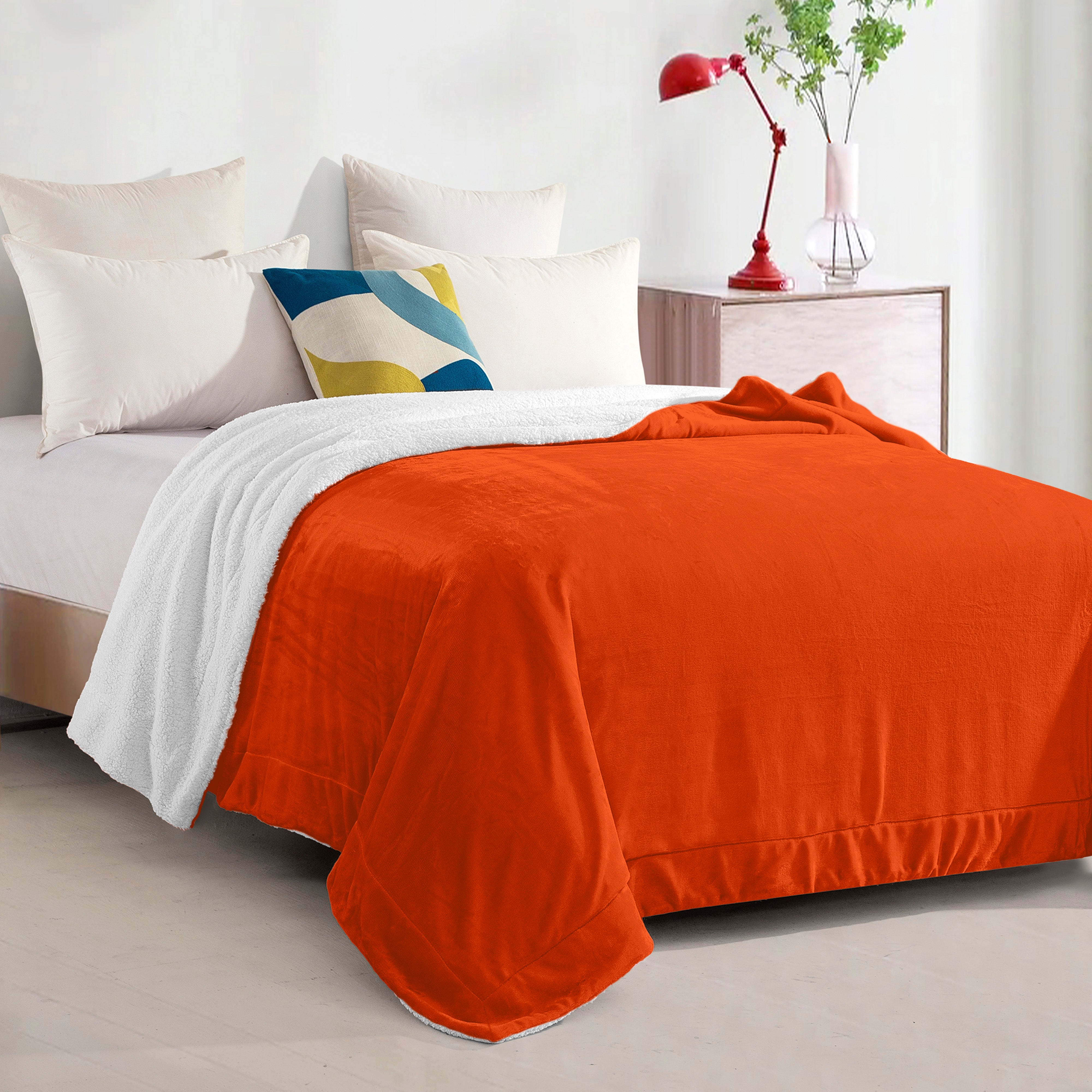 Everlaneas Reversible Sherpa Throw Blanket - Sherpa Back Throw Blanket