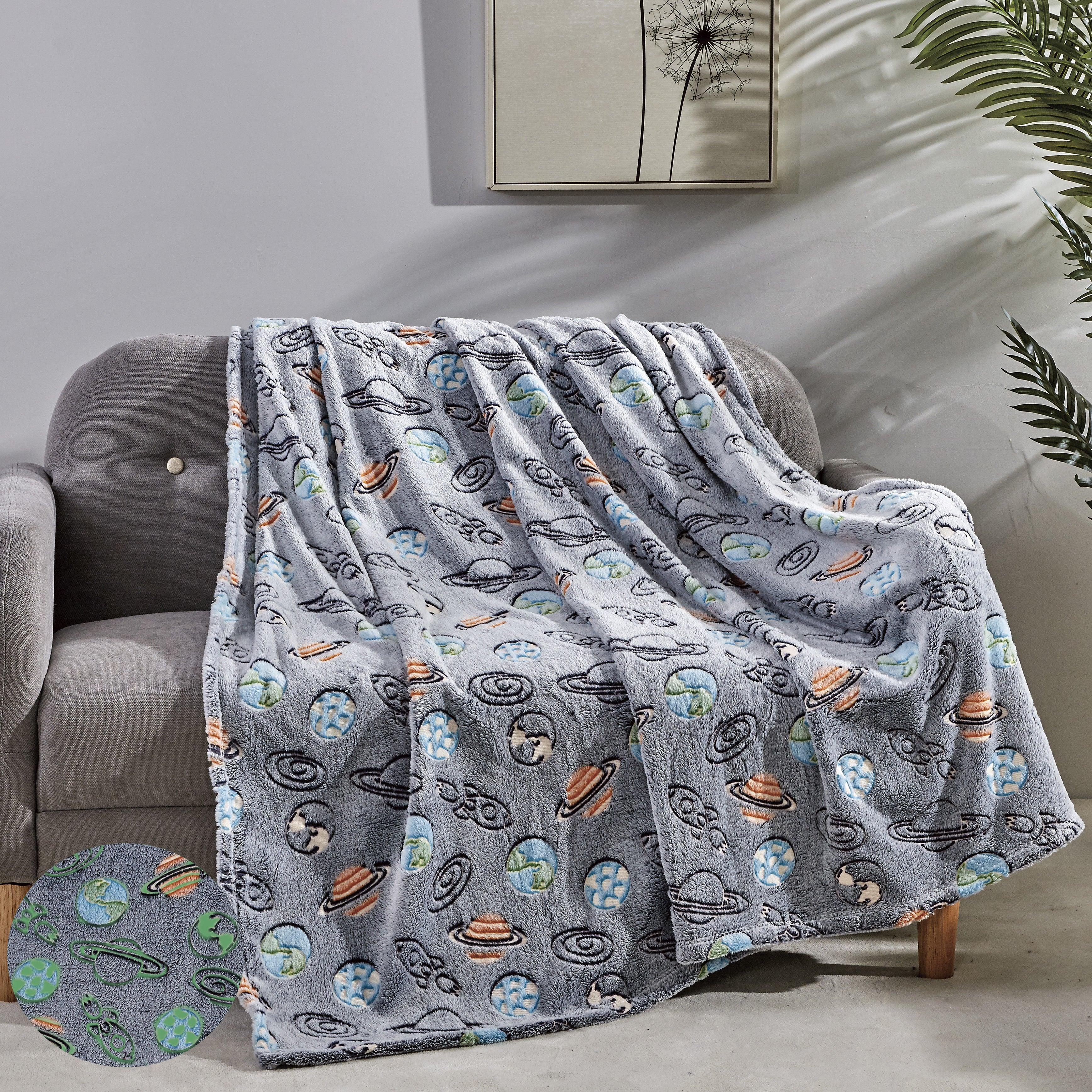 Everlaneas Glow In the Dark 50" x 60" Throw Blanket - Velvety Feel, 50 X 60 inches