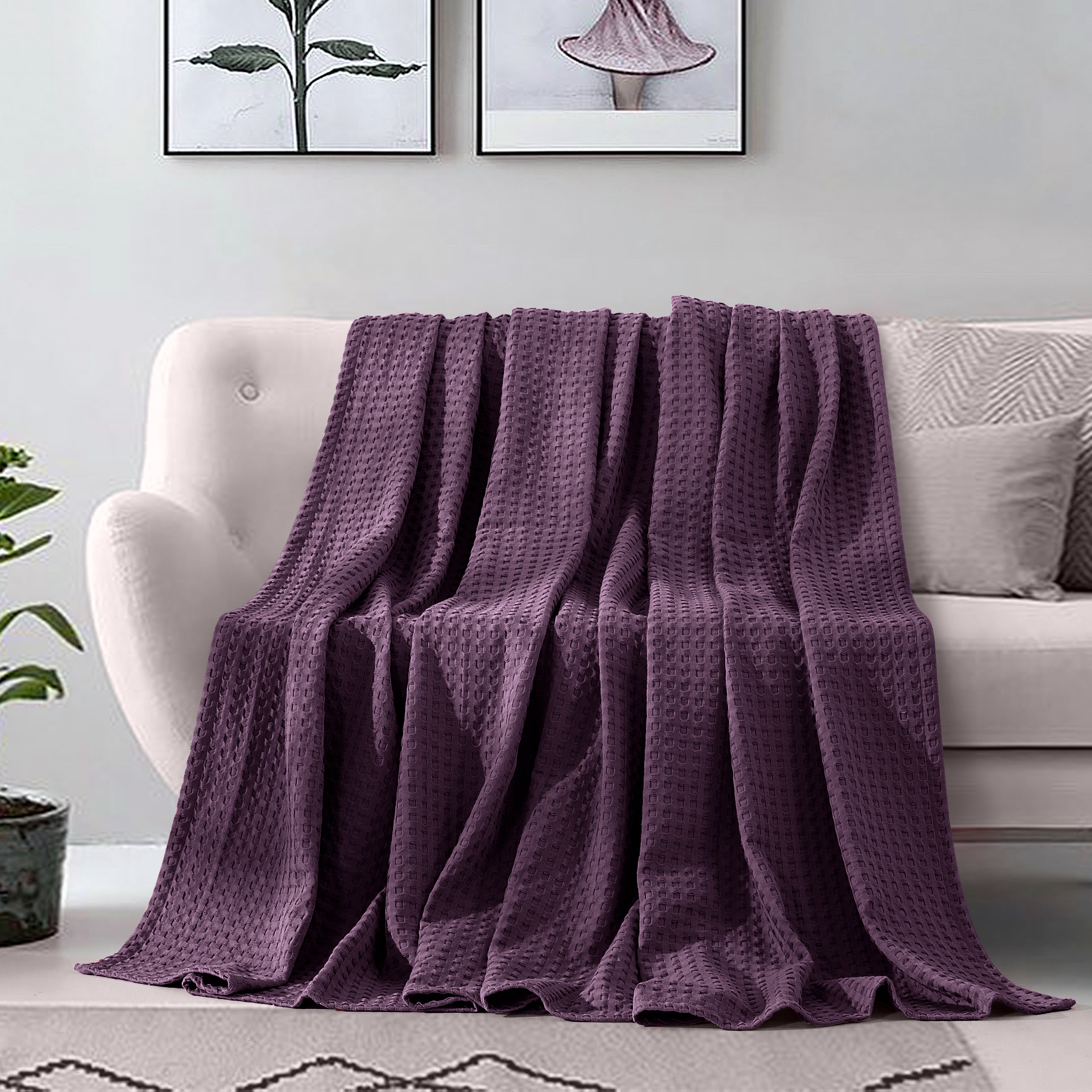 Everlaneas Cotton Waffle Blanket