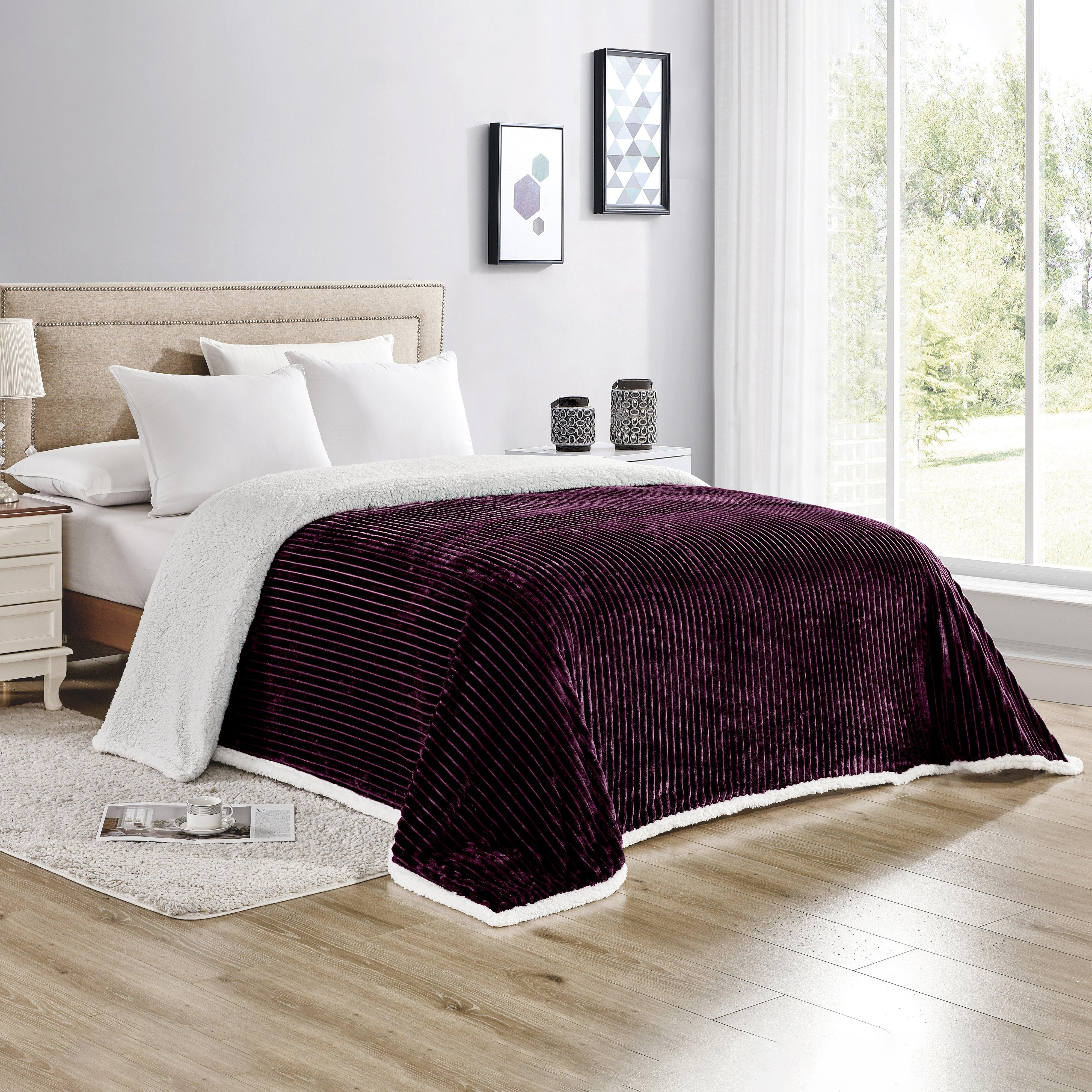 Everlaneas Corduroy Design Luxury Sherpa Blanket