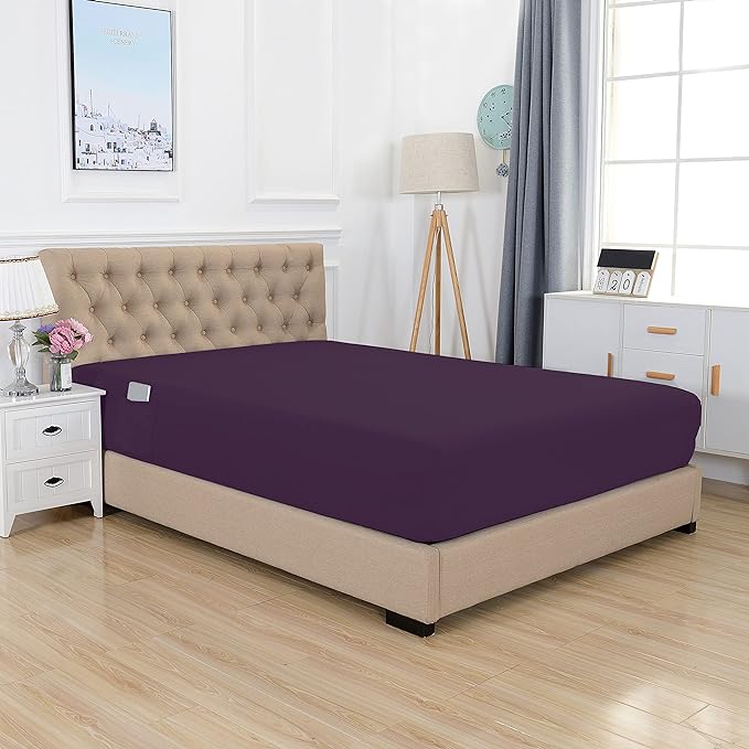 Everlaneas Extra Deep 18"-21" Single Fitted Sheet for High Mattress - All Around Elastic with Straps