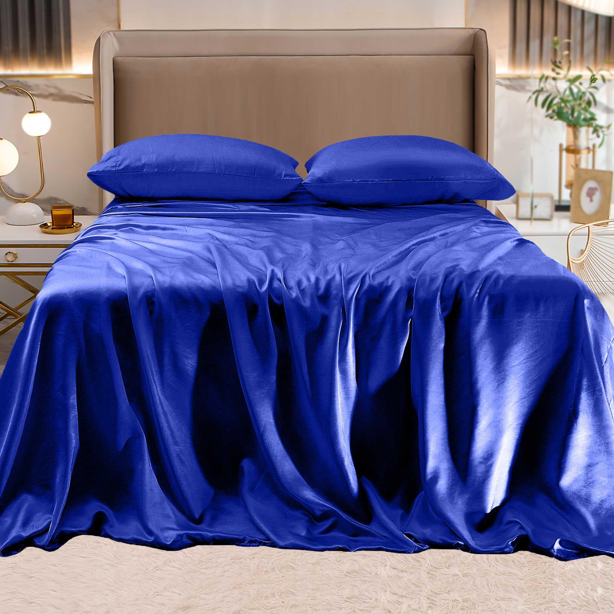 Everlaneas Fine 4-Piece Silky Satin Sheet Set, Moody Shades