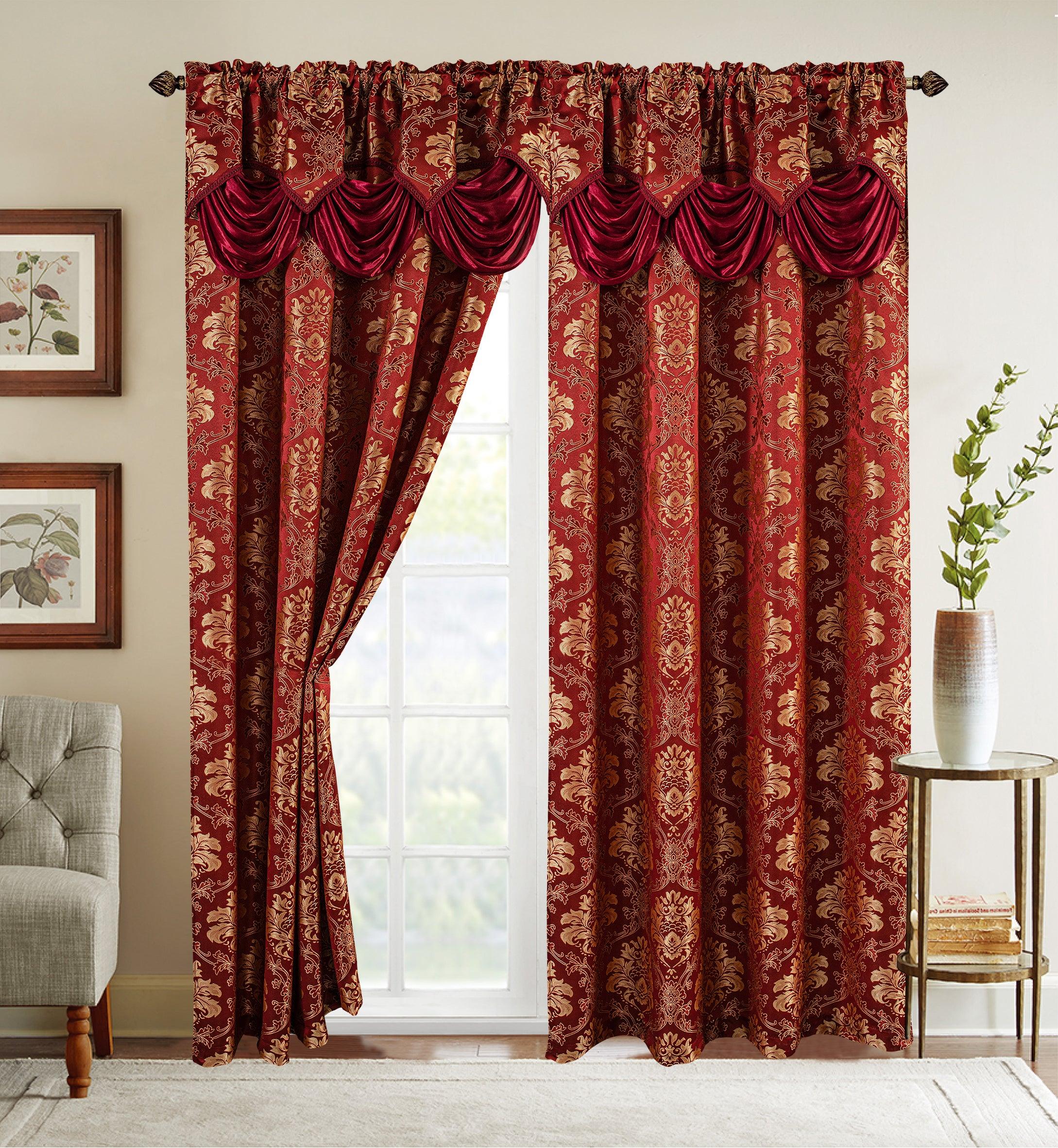 Everlaneas Set of 2 Saffa Jacquard Look Curtain Panels - 54" W x 84" L