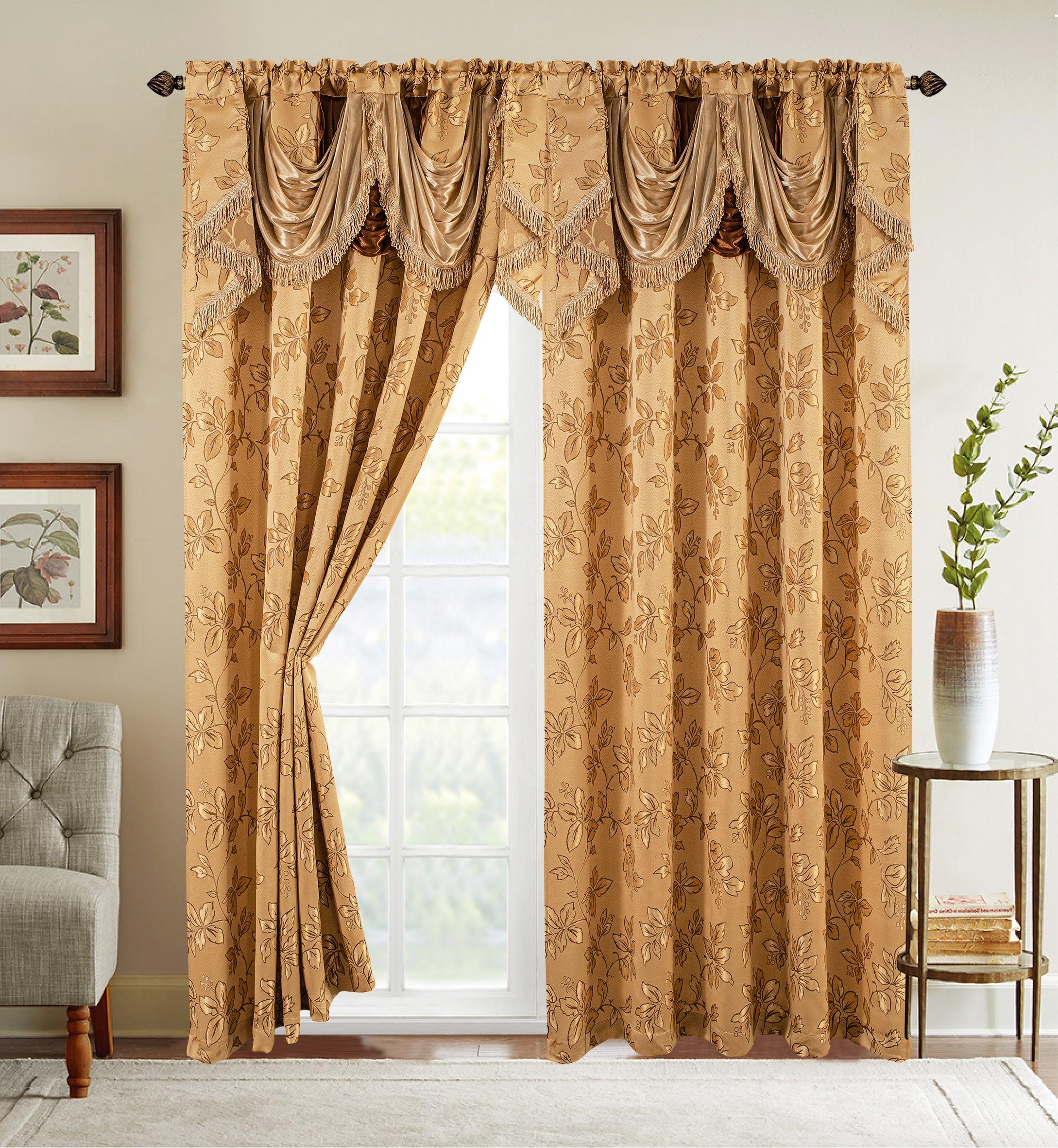 Everlaneas Set of 2 Shereen Jacquard Look Curtain Panels - 54" W x 84" L