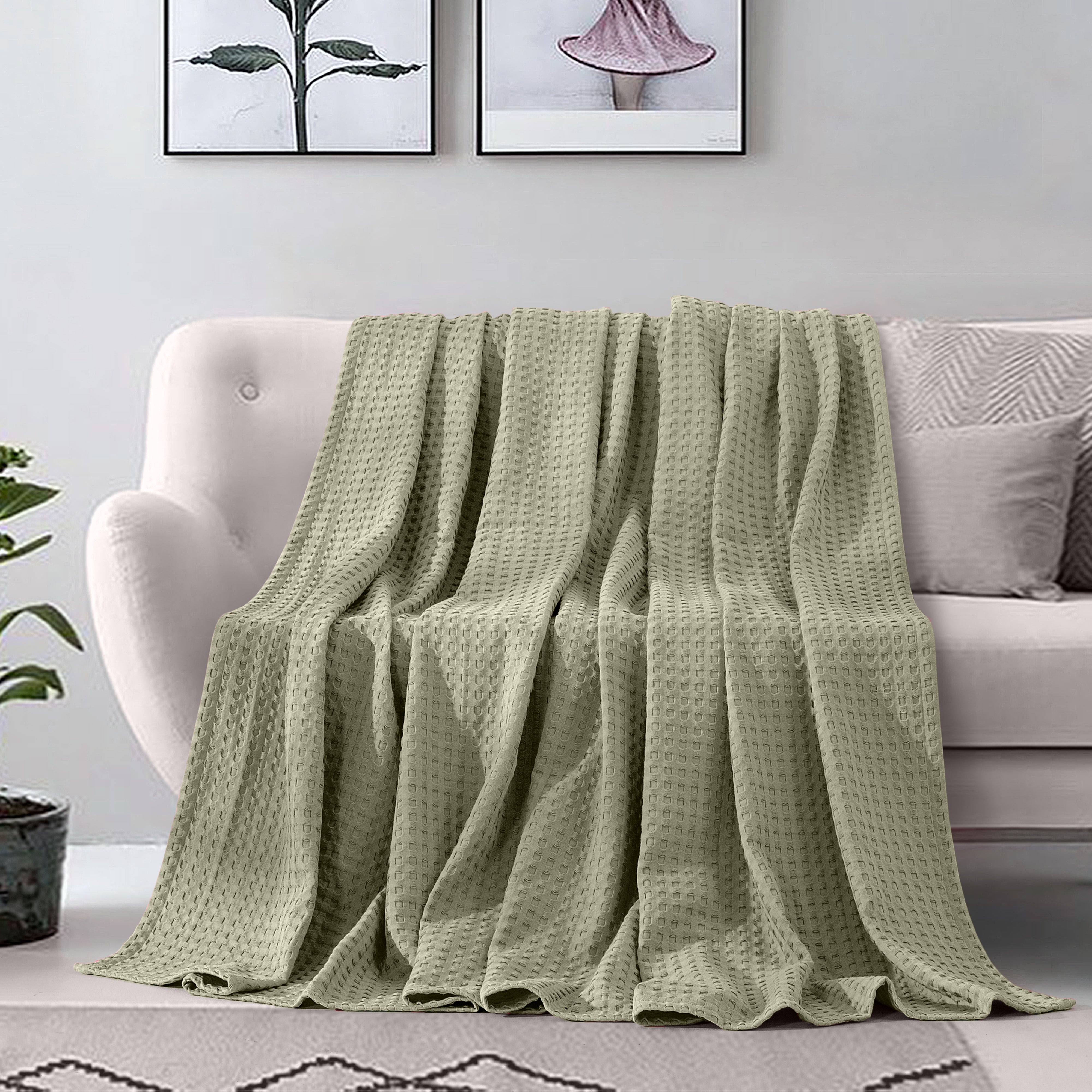 Everlaneas Cotton Waffle Blanket