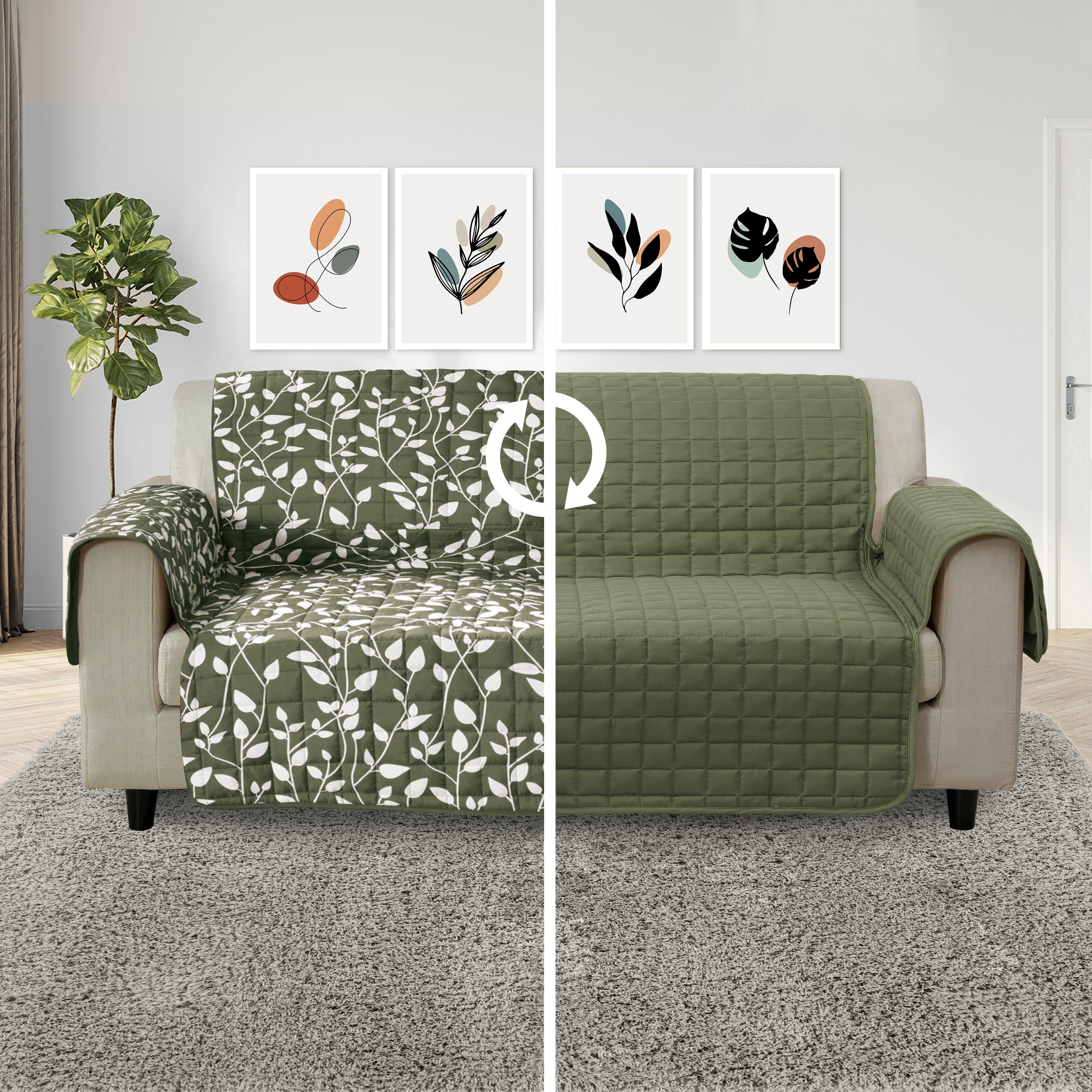 Everlaneas Leaves Design Reversible Smart Furniture Protectors