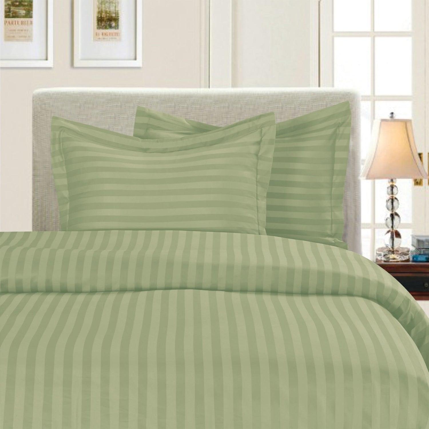 Everlaneas 3-Piece Stripe Duvet Cover Set - Dobby Stripe Printed Pattern