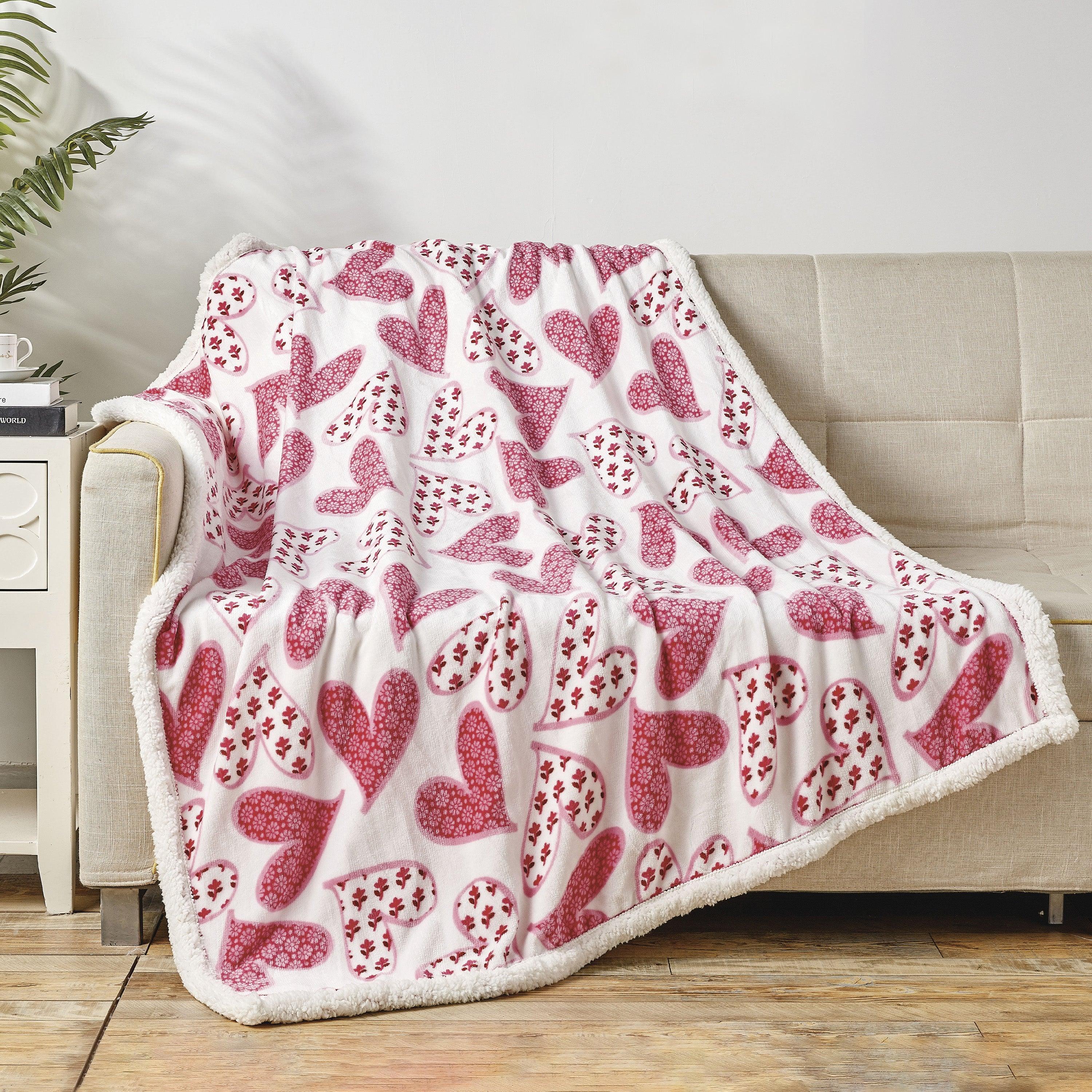 Everlaneas 50" x 60" Valentine Inspired Sherpa Back Throw