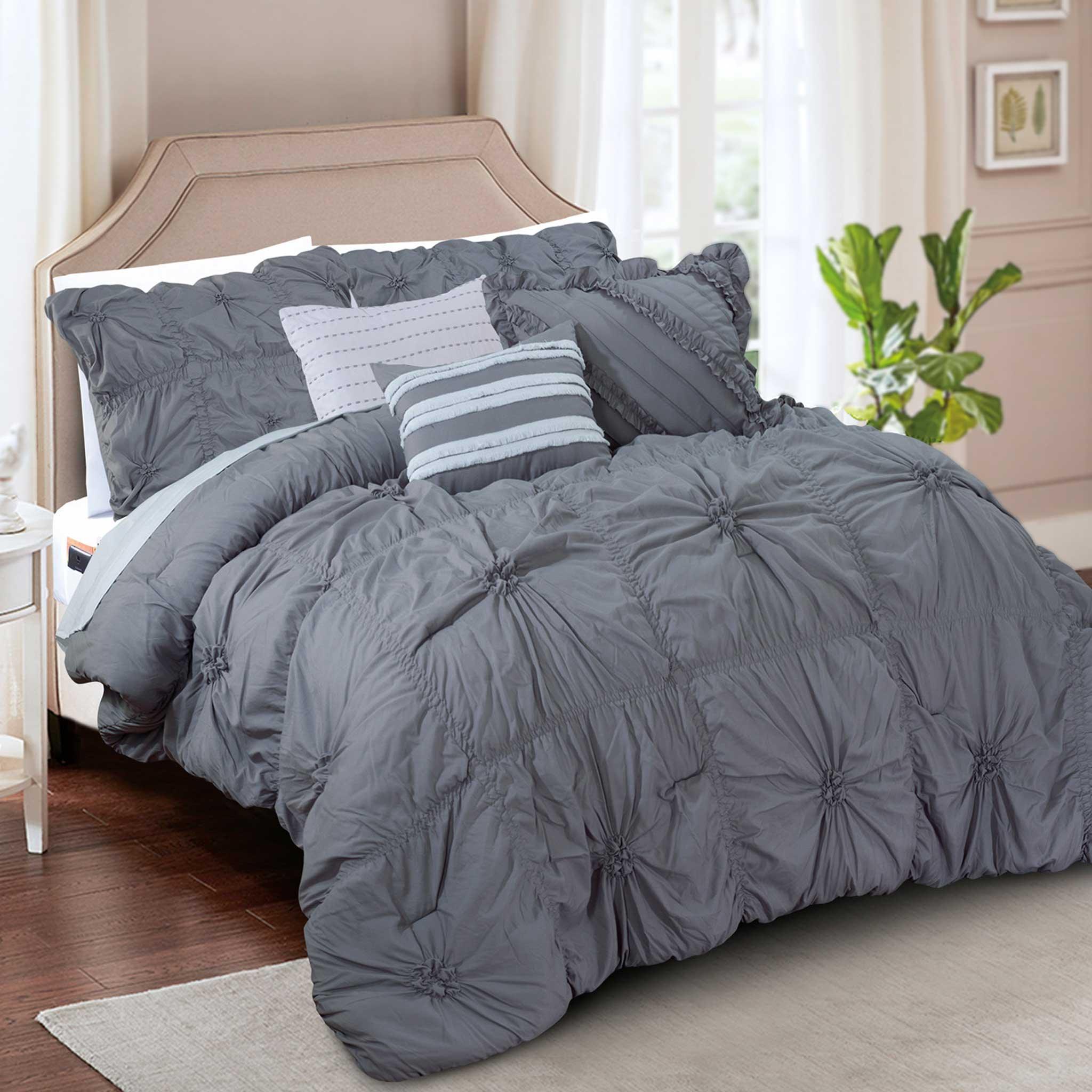 Everlaneas 12-Piece Amy Oversized Comforter Set - Includes 6-Piece Sheet Set with Double Sided Storage Pockets