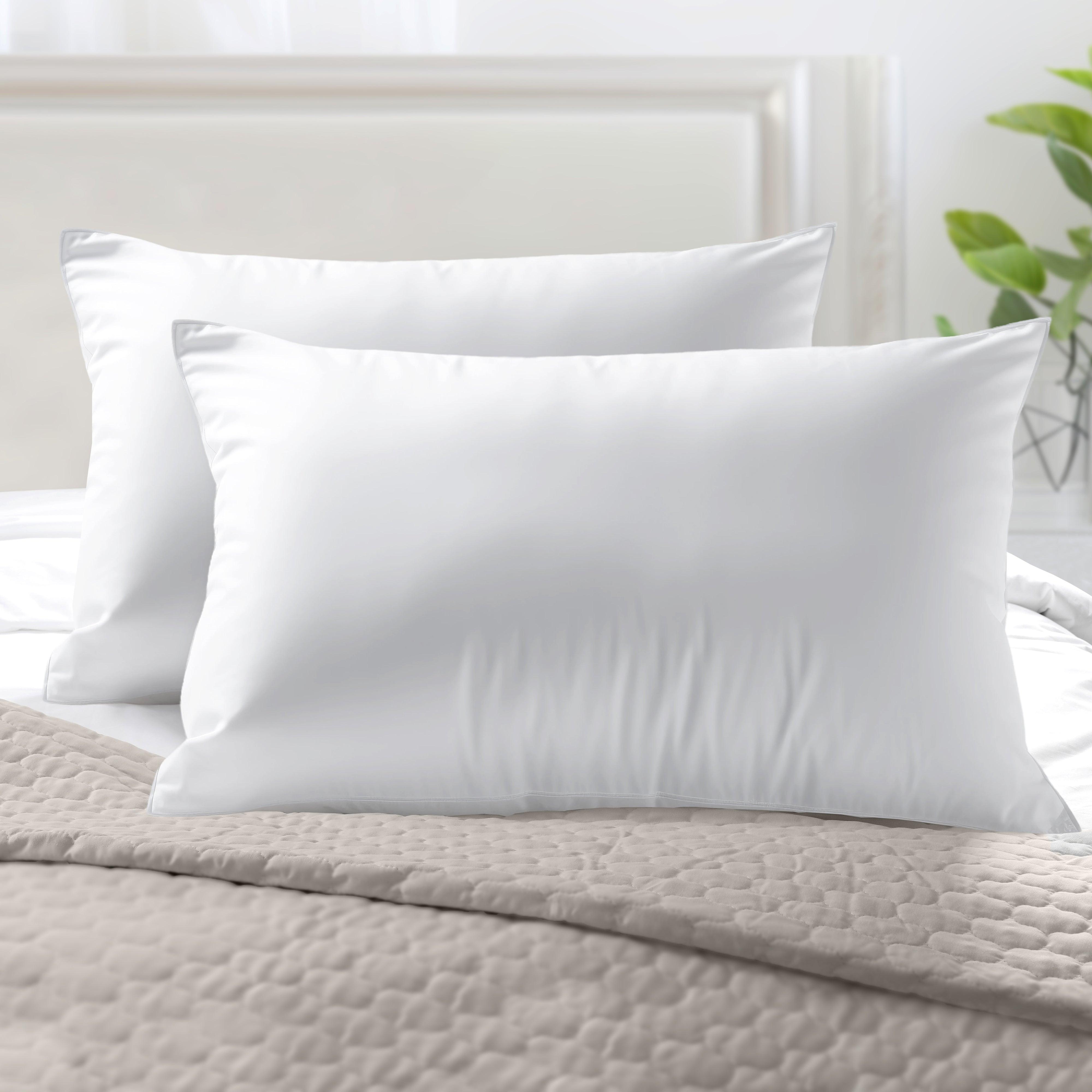 Everlaneas Retreat Solid Cotton Shell Hotel Pillows, Gel-Infused Filling - Set of 2