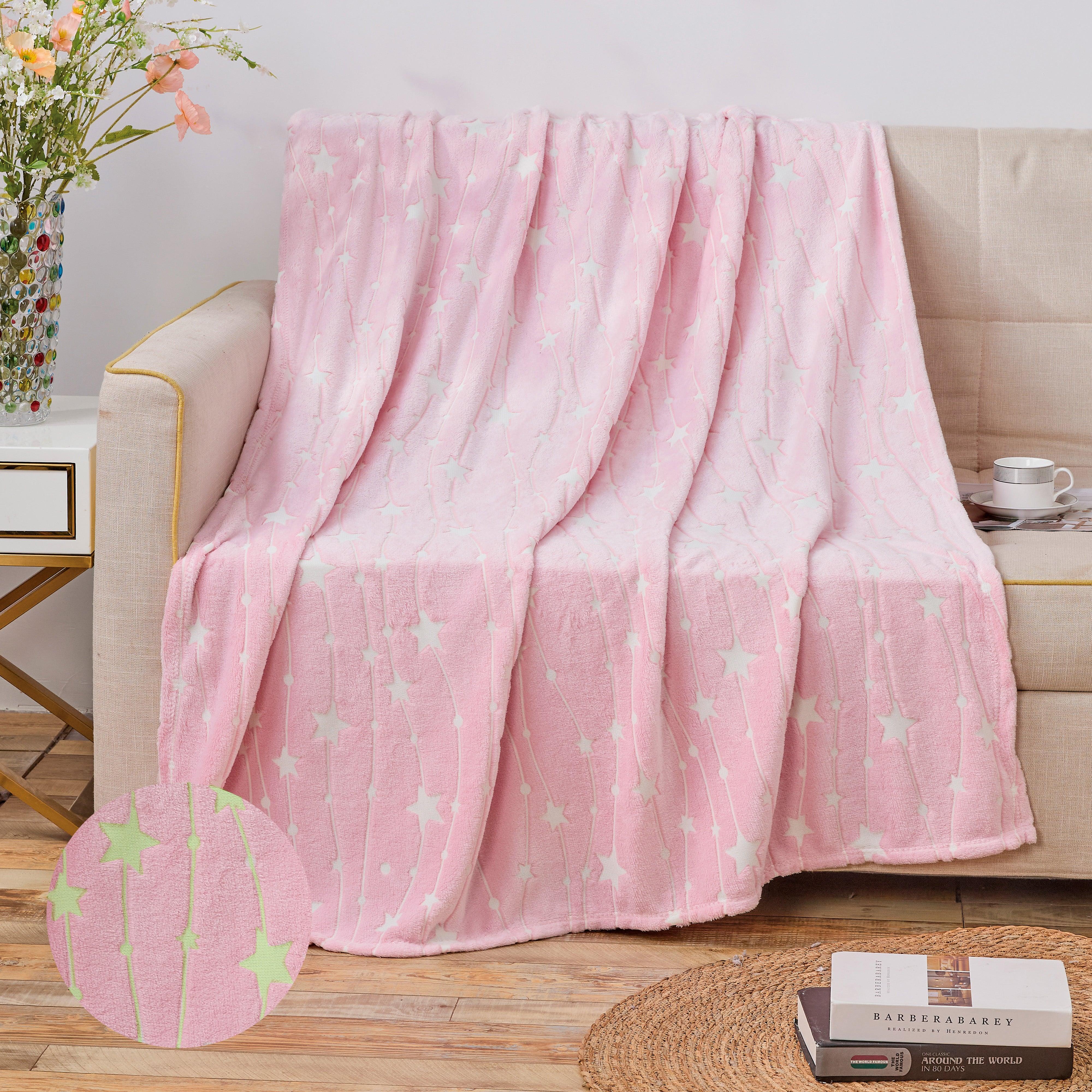 Everlaneas Glow In the Dark 50" x 60" Throw Blanket - Velvety Feel, 50 X 60 inches