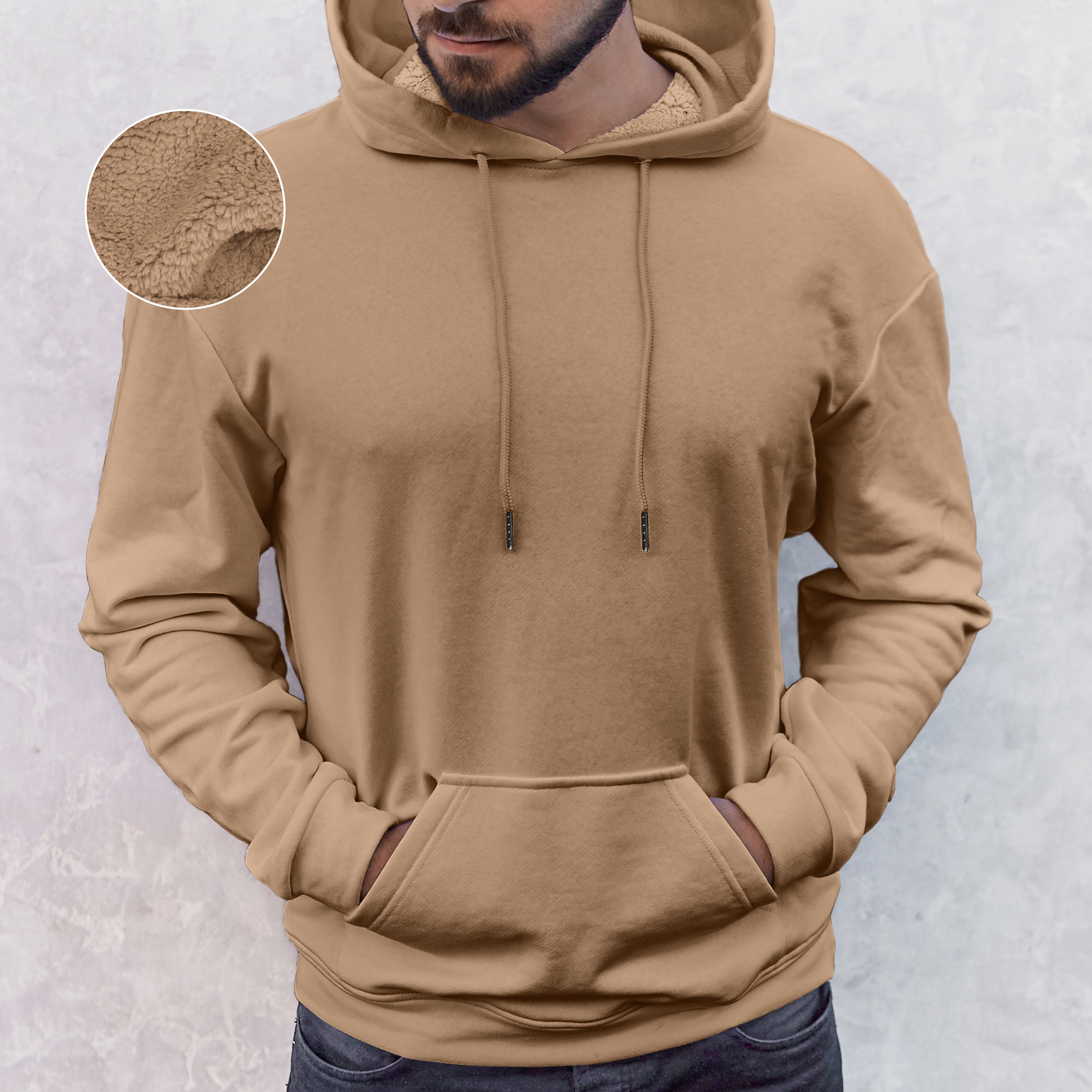 Everlaneas Men Casual Sherpa-Lined Cotton Hoodie