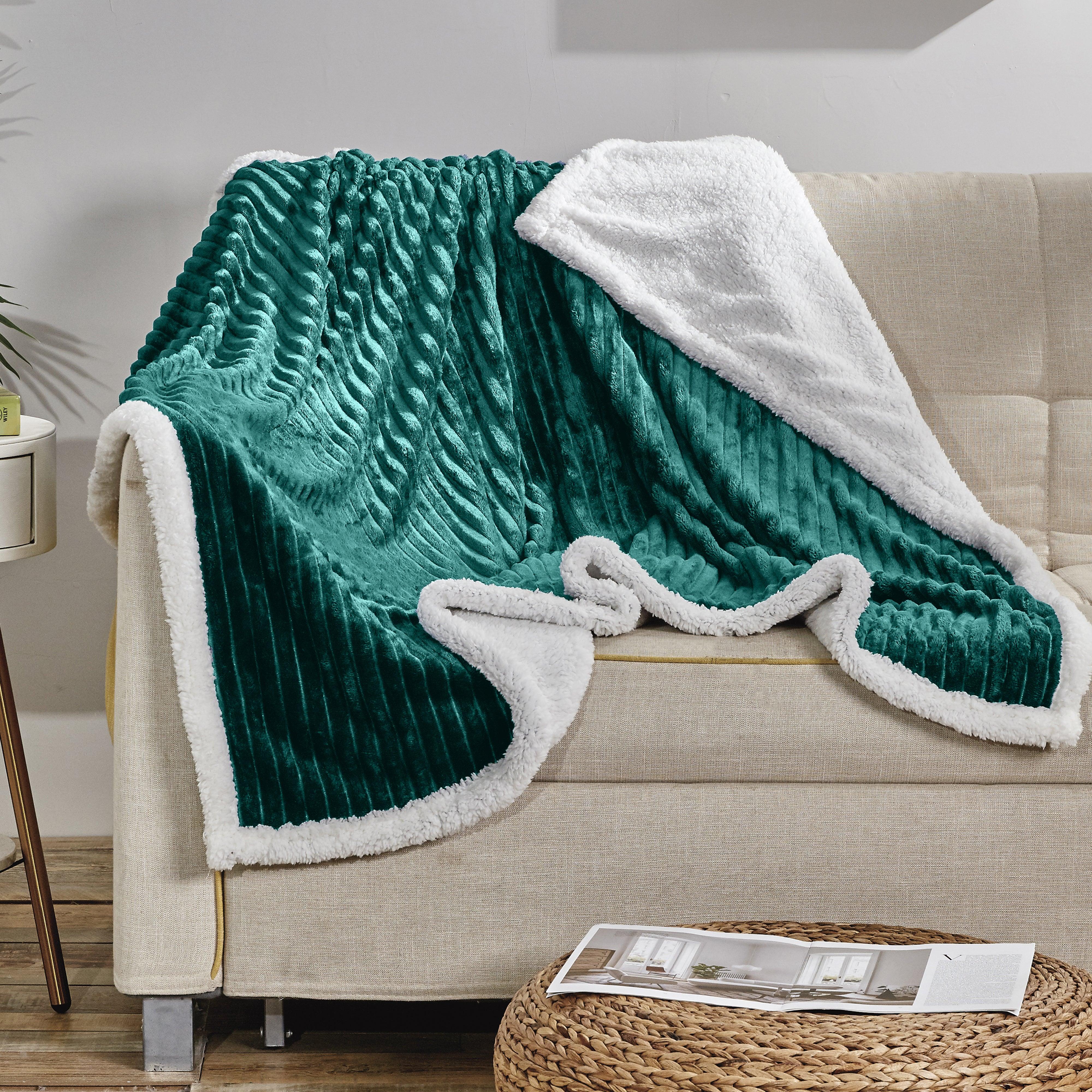 Everlaneas Corduroy Design Luxury Sherpa Blanket