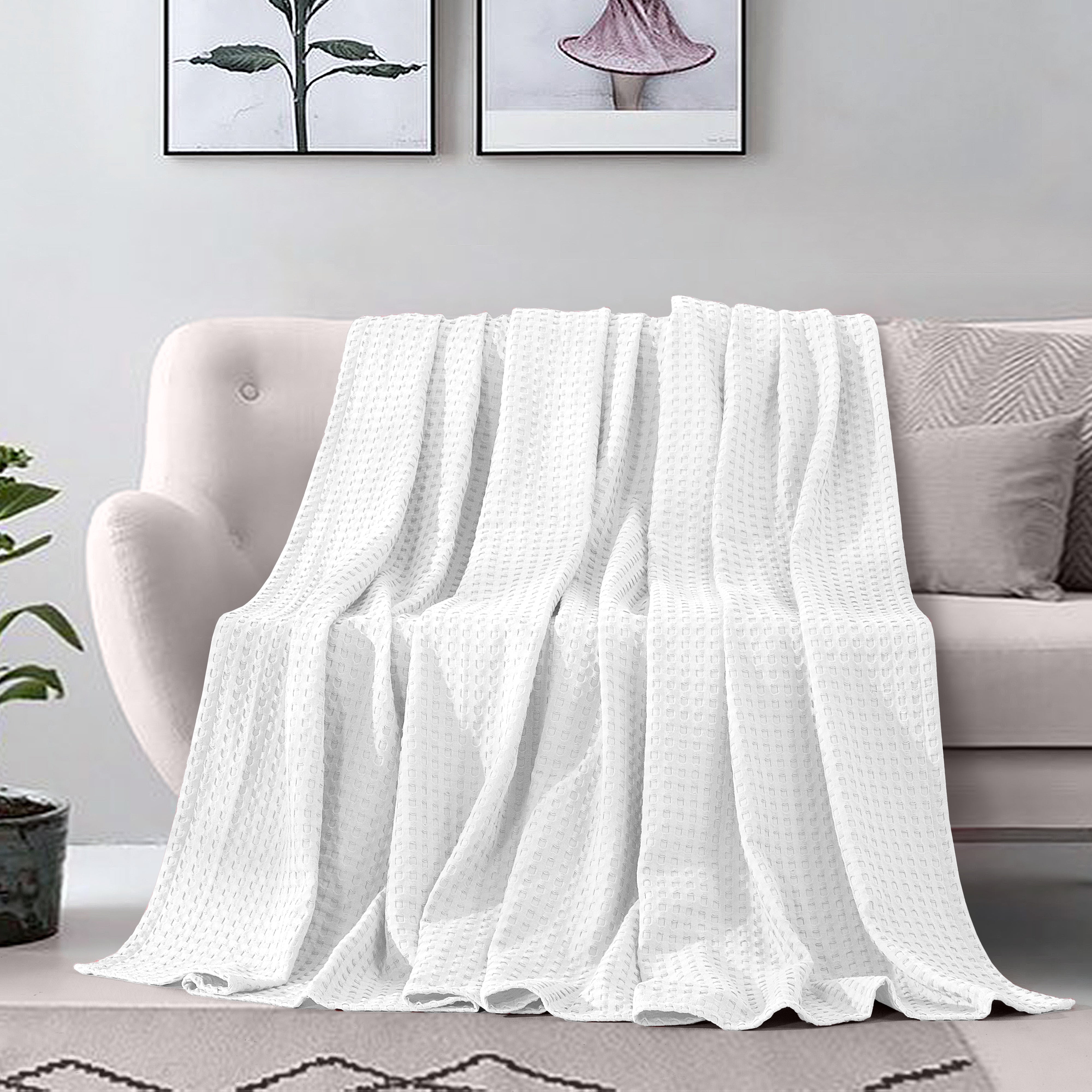 Everlaneas Cotton Waffle Blanket