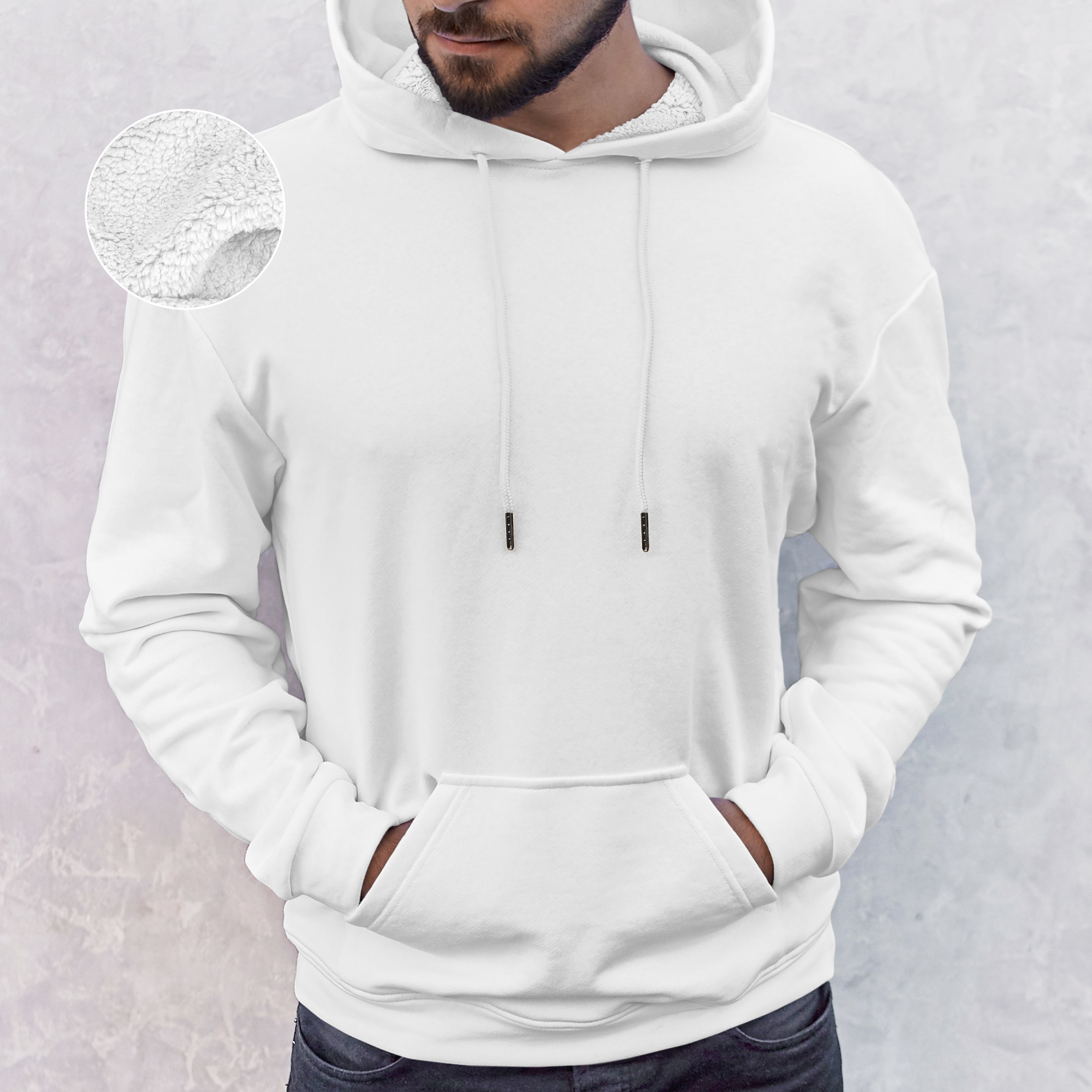 Everlaneas Men Casual Sherpa-Lined Cotton Hoodie