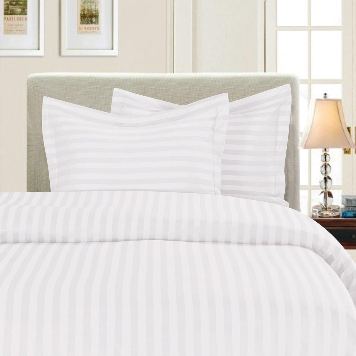 Everlaneas 3-Piece Stripe Duvet Cover Set - Dobby Stripe Printed Pattern