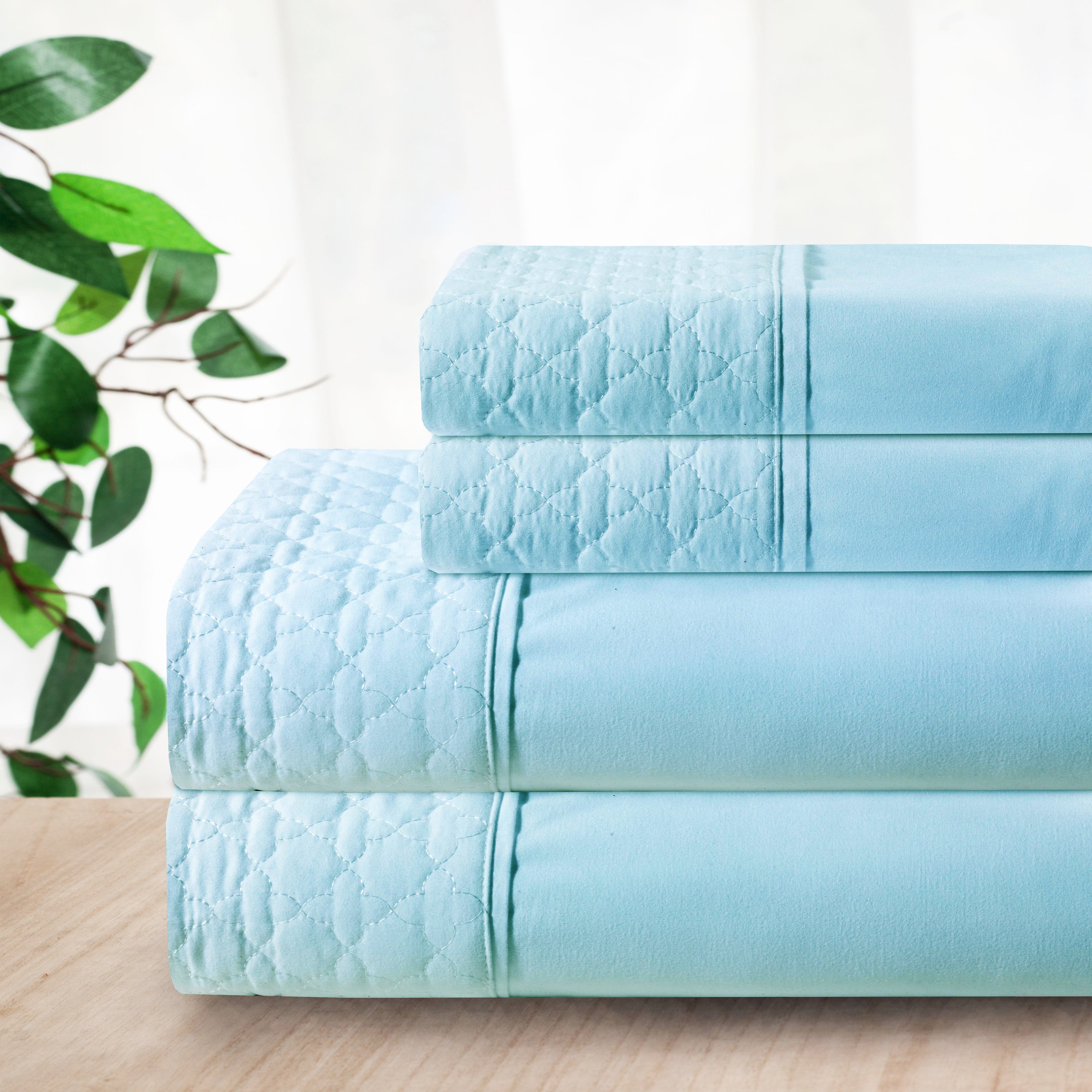 Everlaneas Quilted 4-Piece Sheet Set, Premium Hotel Quality