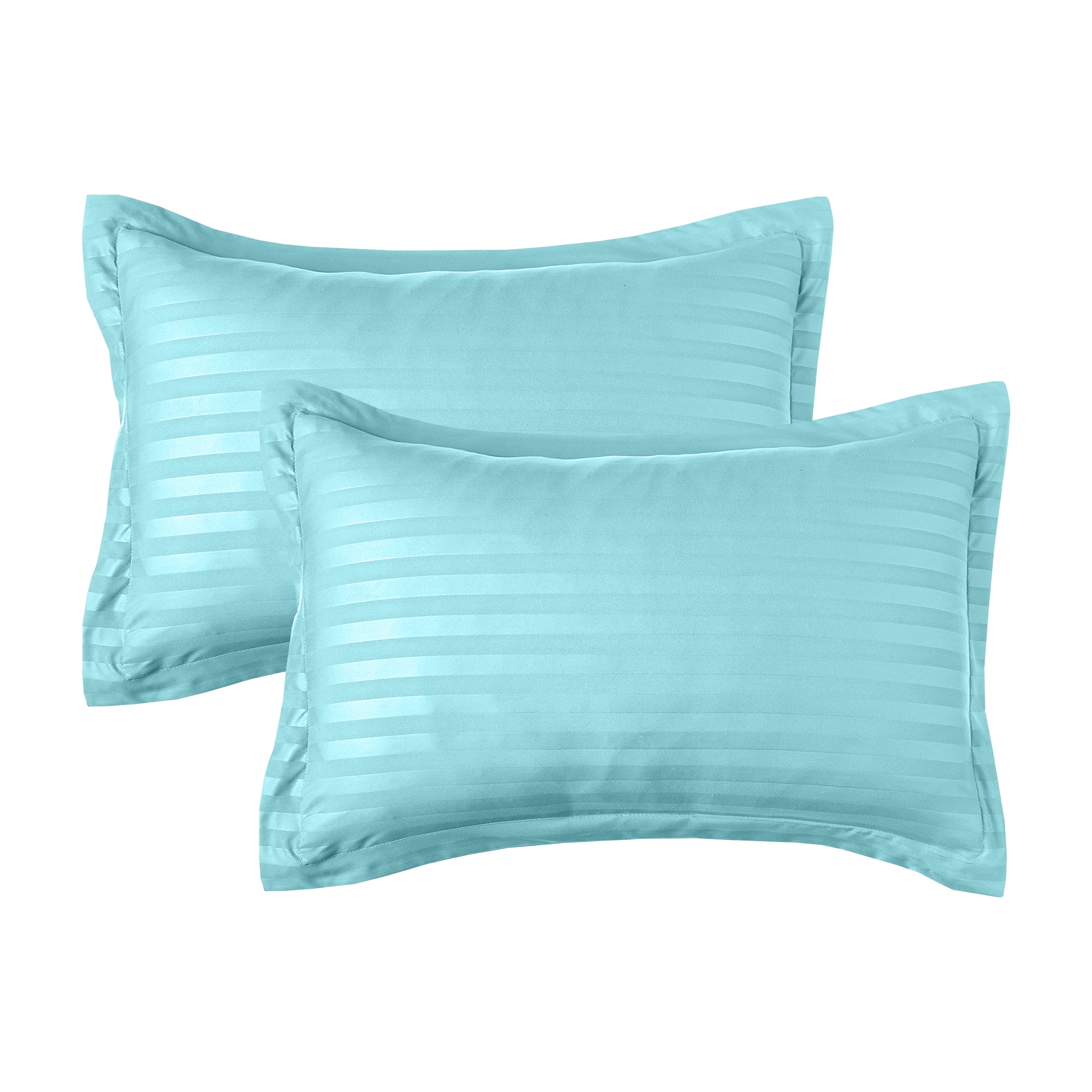 Everlaneas 8-Piece Dobby Stripe Comforter Set - Includes 4-Piece Sheet Set with Double Sided Storage Pockets