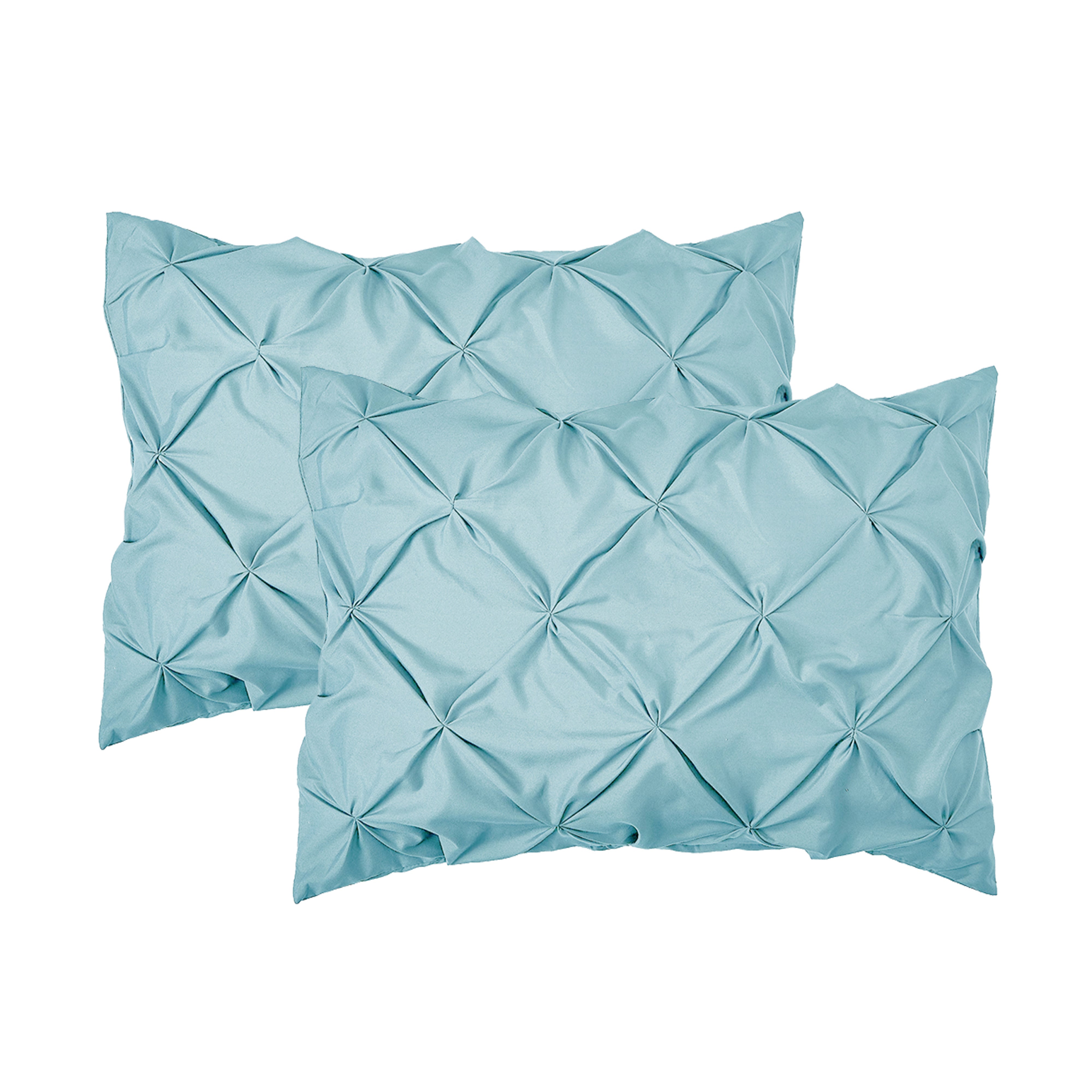 Everlaneas 8-Piece Pintuck Pinch Pleated Comforter Set - Includes 4-Piece Sheet Set with Double Sided Storage Pockets