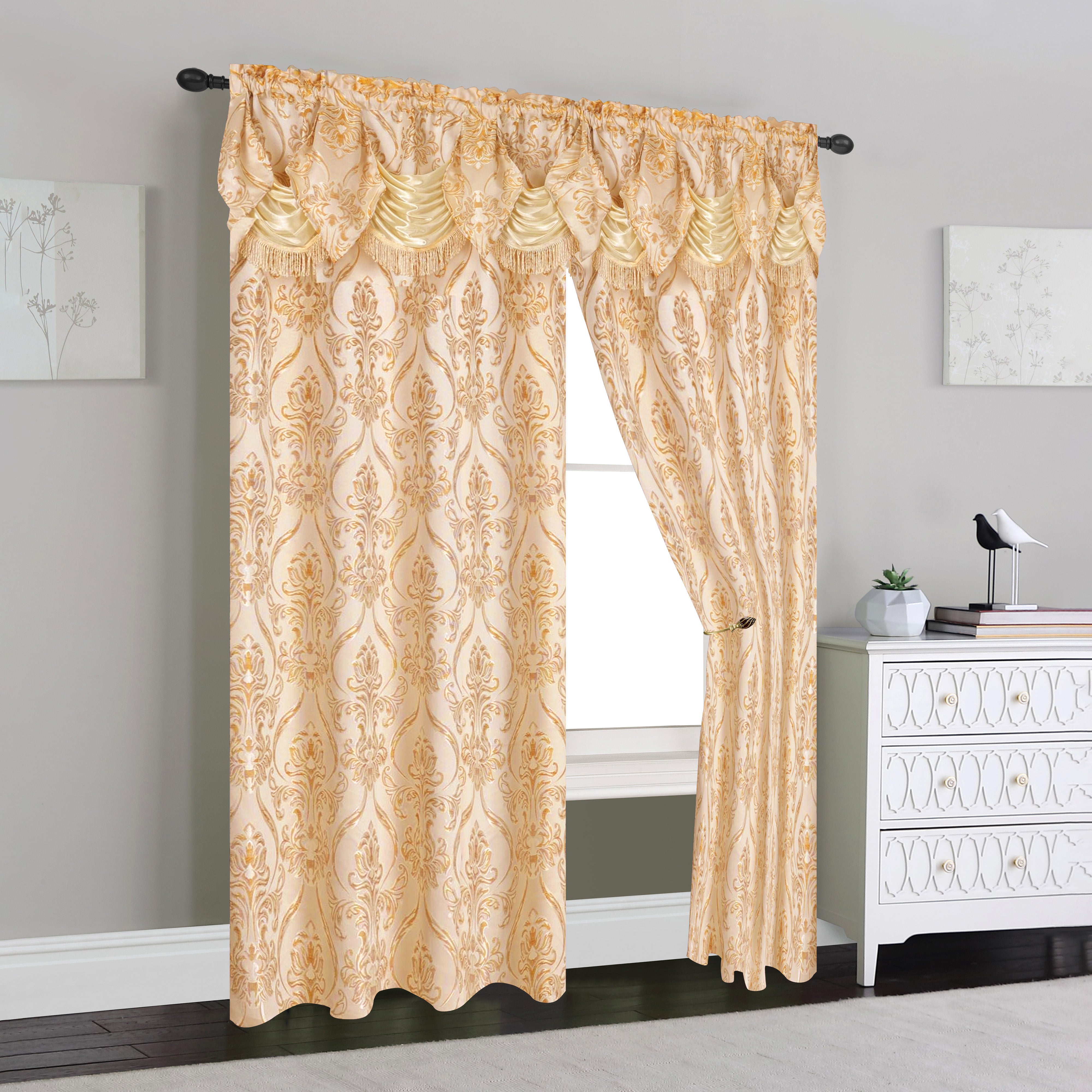 Everlaneas Set of 2 Penelope Jacquard Look Curtain Panels - 54" W x 84" L