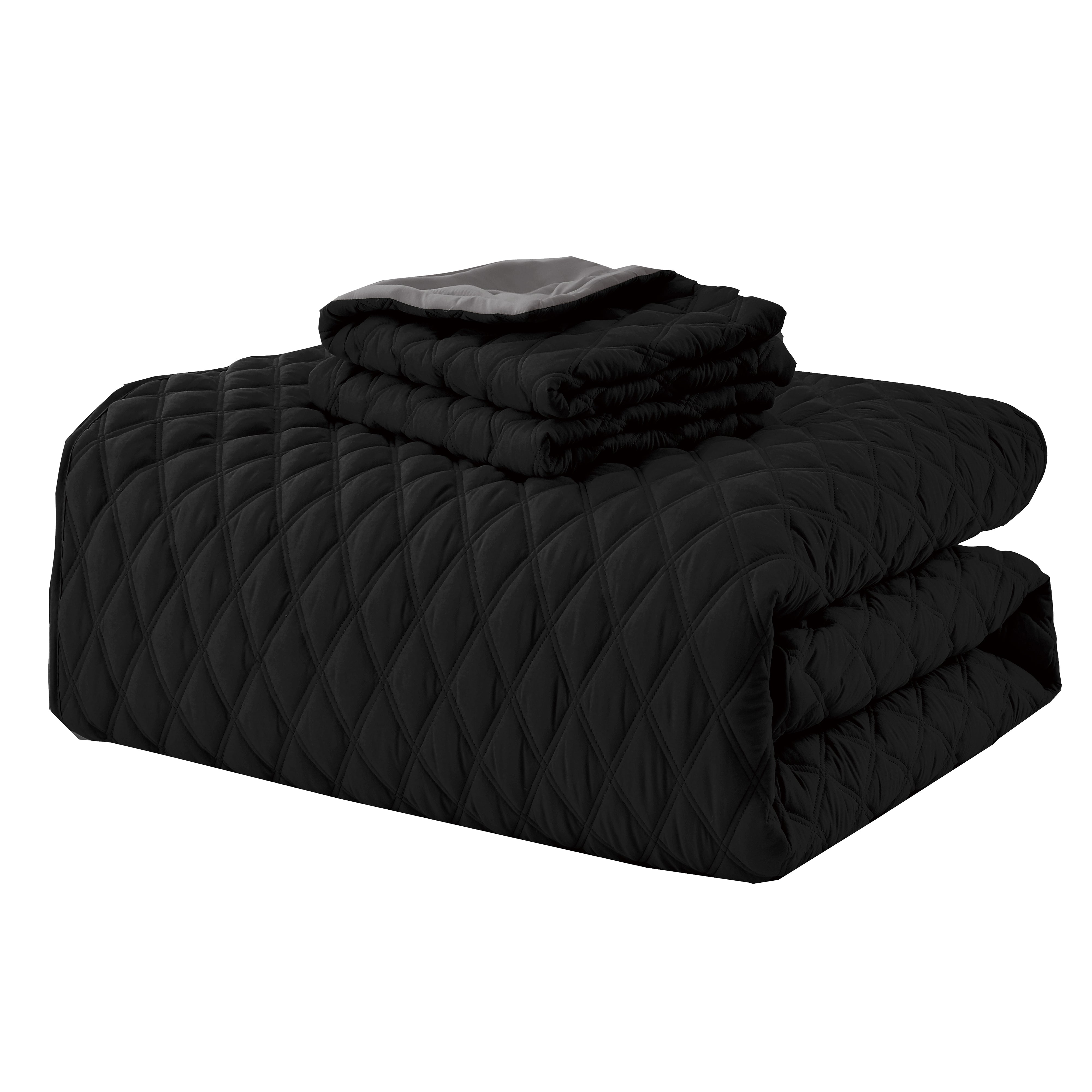 Everlaneas 3-Piece Diamond Quilted Reversible Bedspread Coverlet Set
