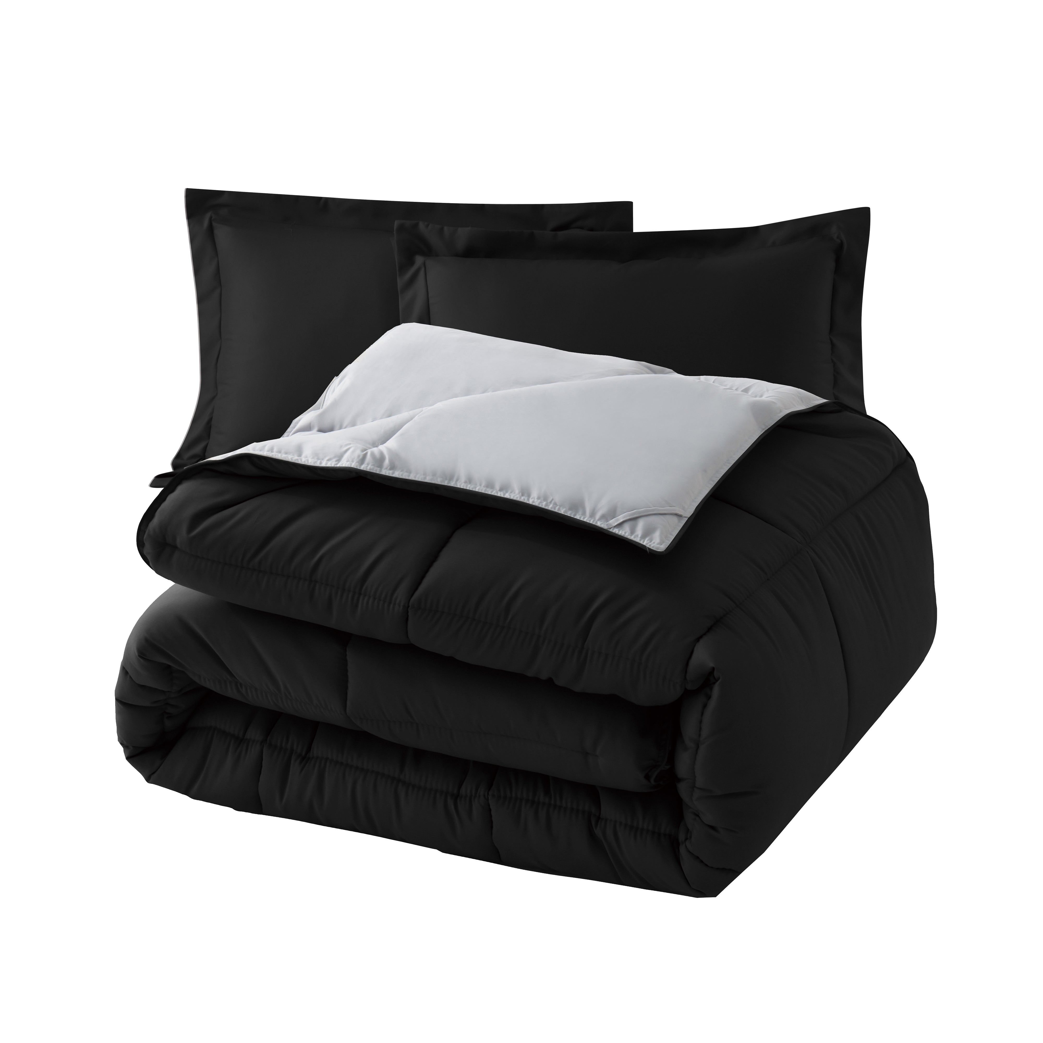 Everlaneas Reversible 3-Piece Box Stitched Comforter & Shams - Duvet Insert with 4 Corner Tabs