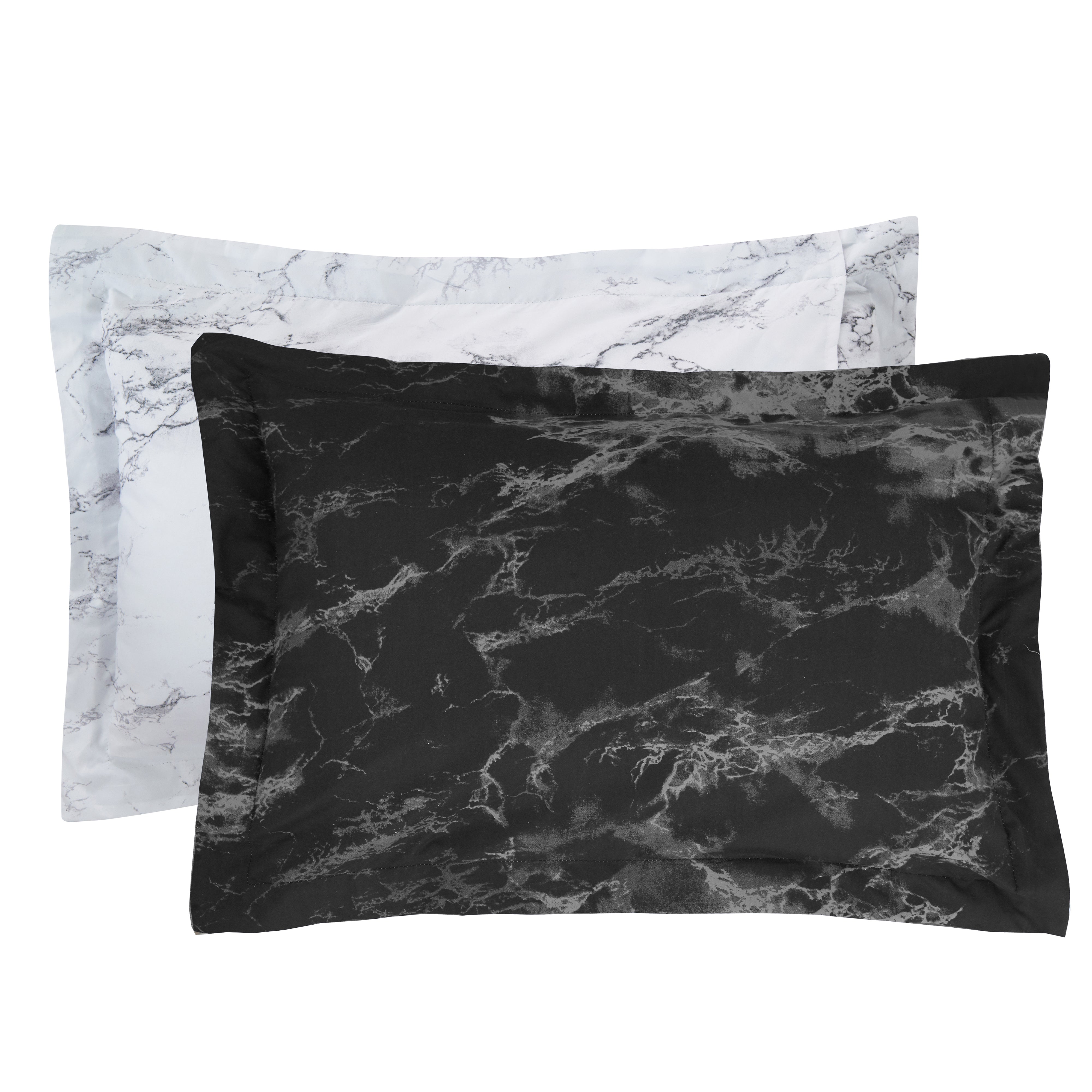 Everlaneas Reversible 10-Piece Marble Print Comforter Set, Includes 6-Piece Sheet Set with Double Sided Storage Pockets