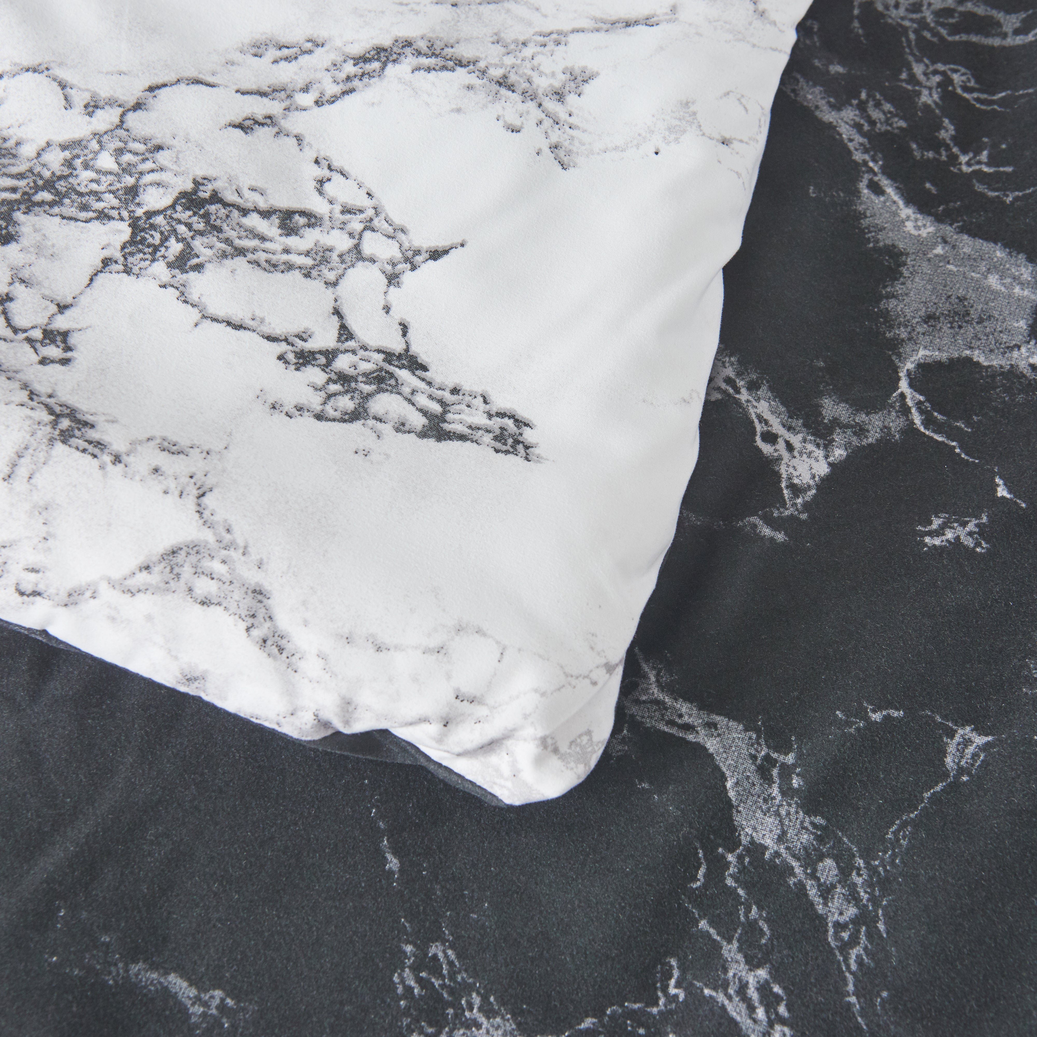 Everlaneas Reversible 10-Piece Marble Print Comforter Set, Includes 6-Piece Sheet Set with Double Sided Storage Pockets